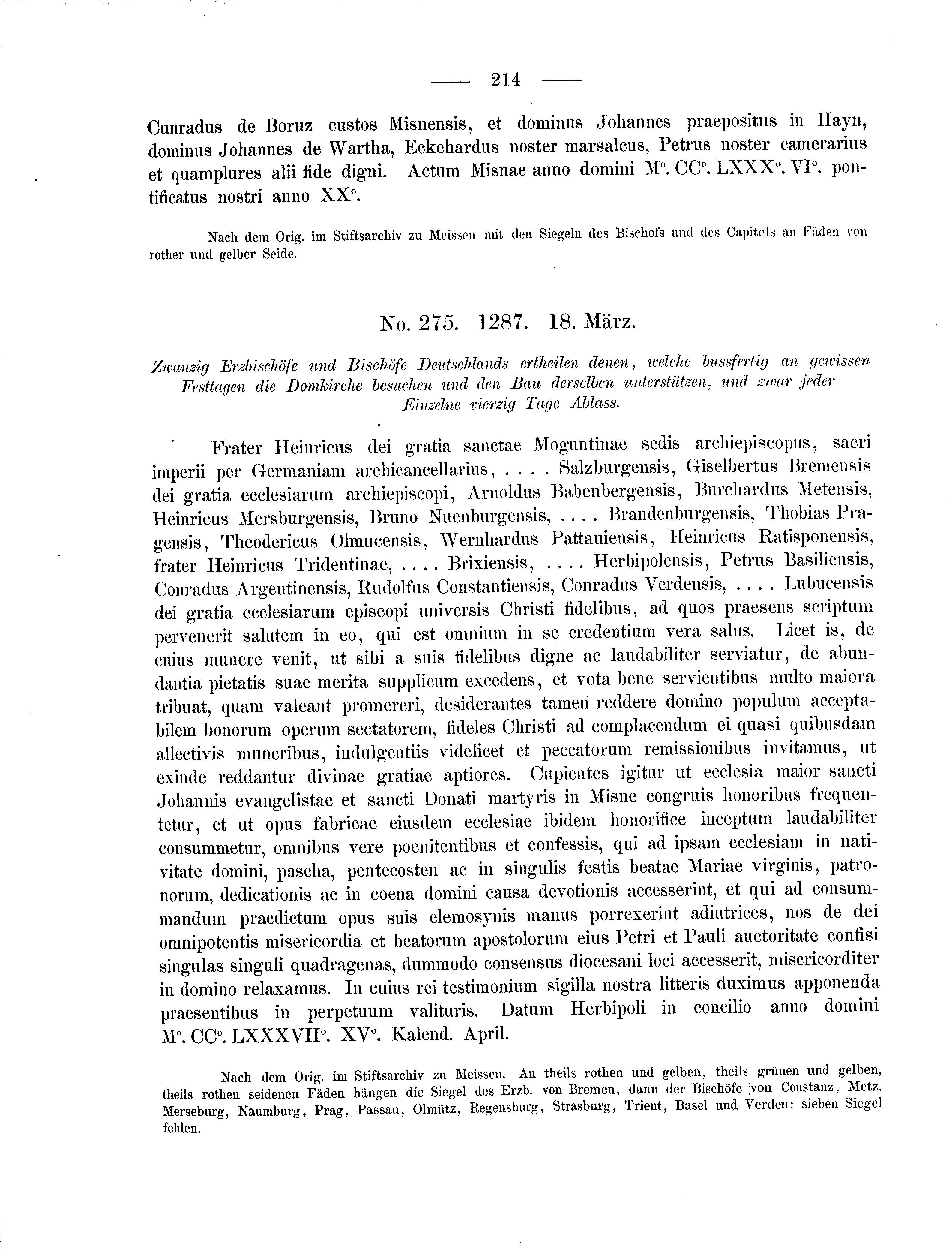 Historische Urkunde Seite 214 aus Band cds2_01