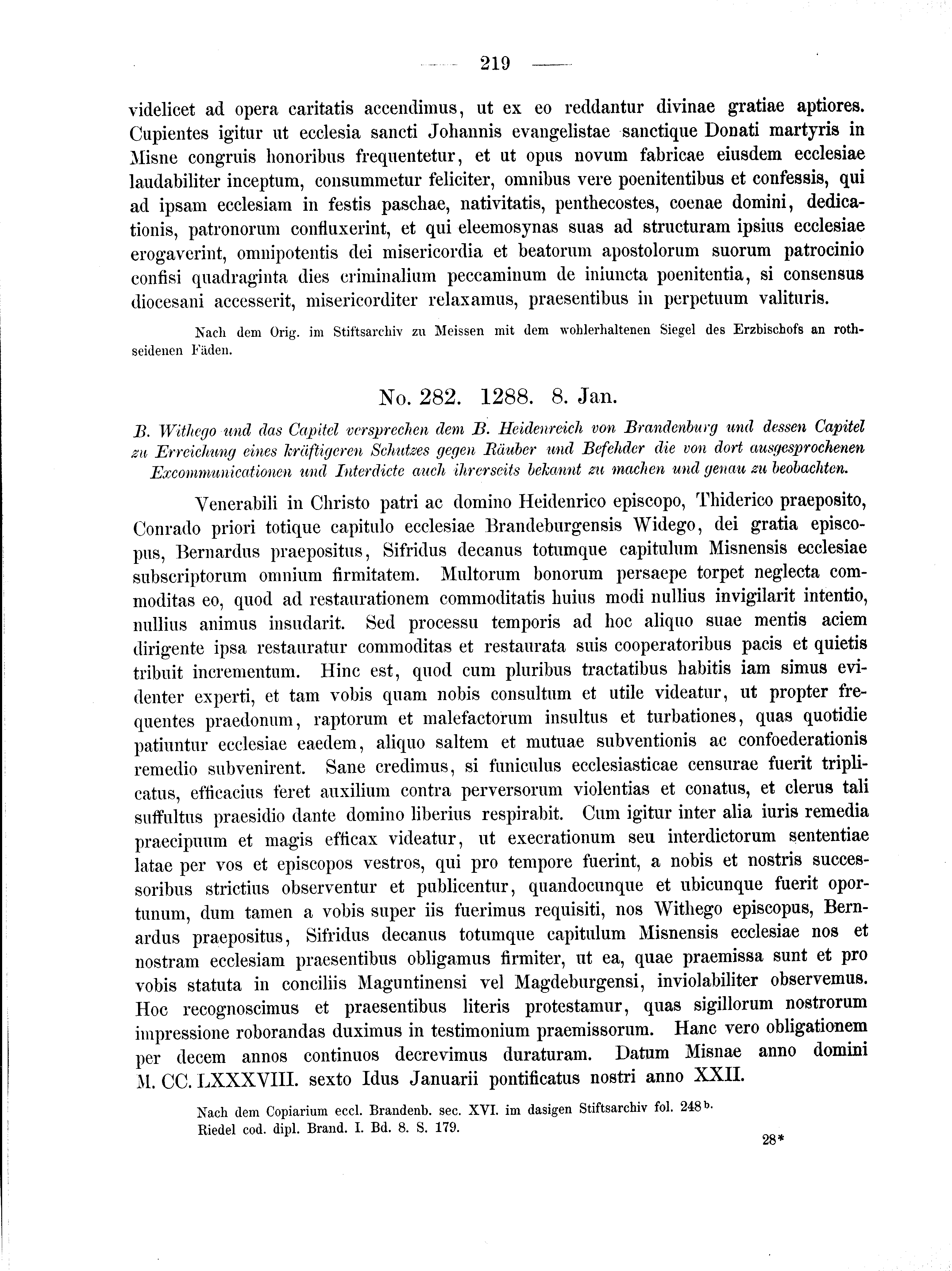 Historische Urkunde Seite 219 aus Band cds2_01