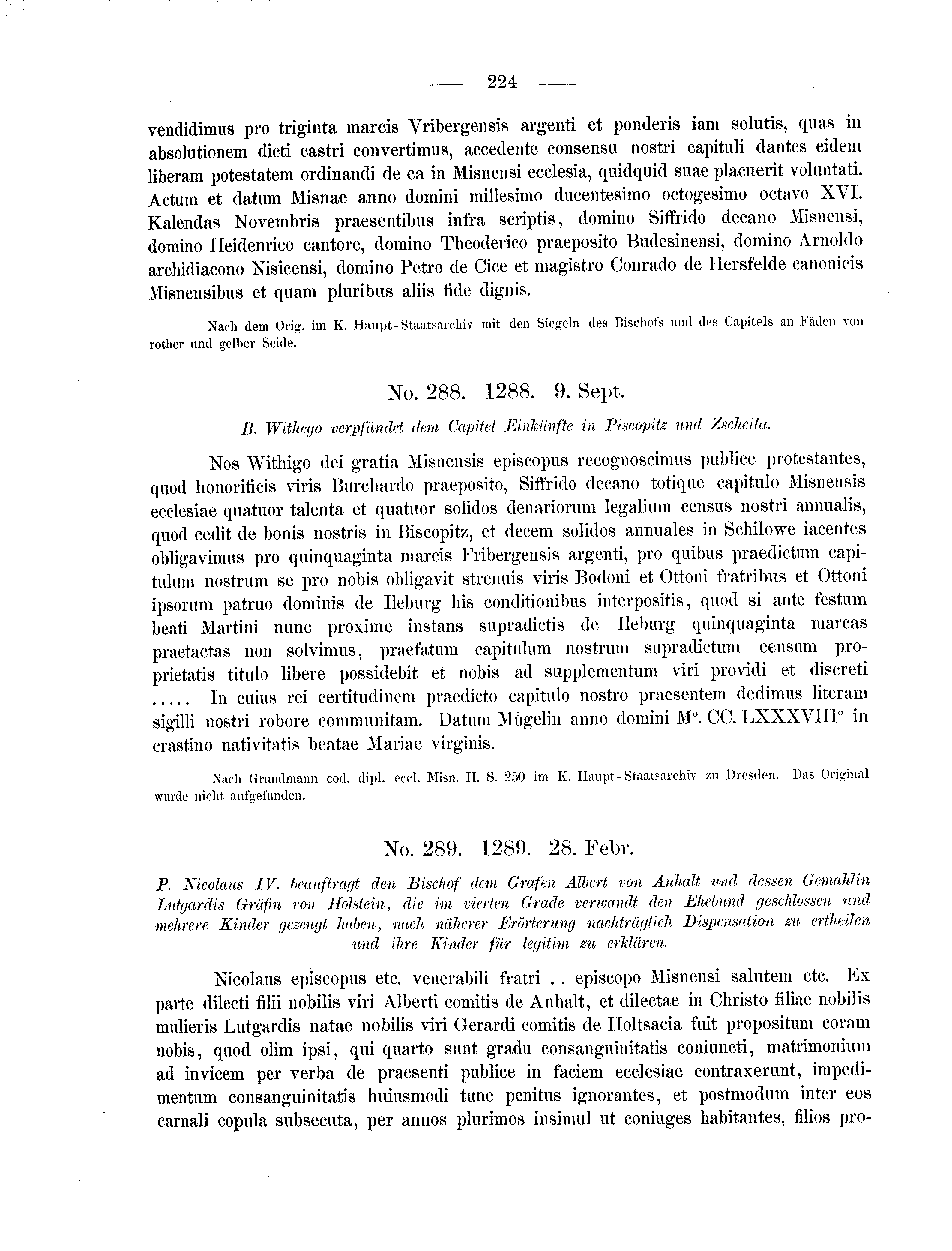 Historische Urkunde Seite 224 aus Band cds2_01