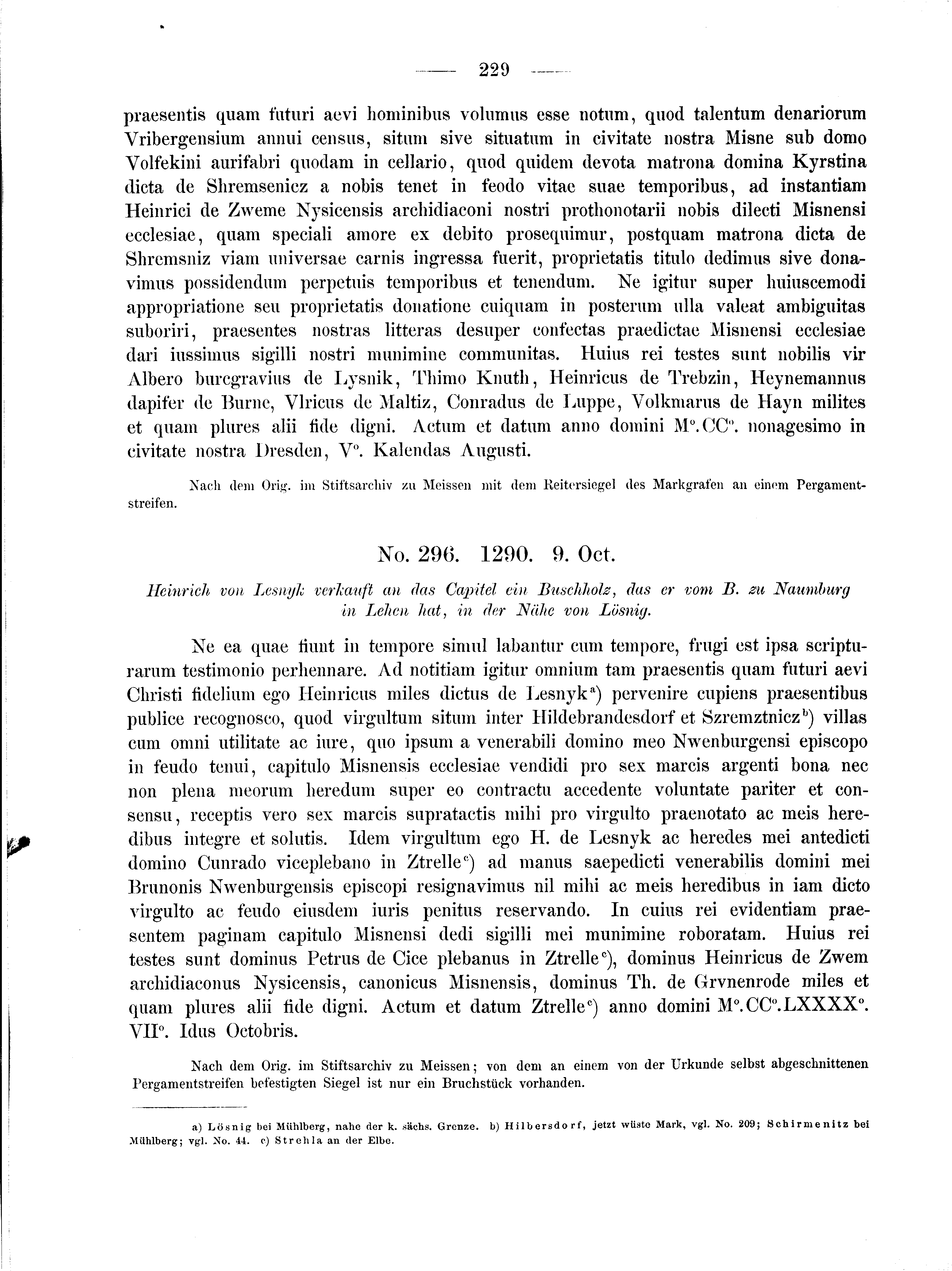 Historische Urkunde Seite 229 aus Band cds2_01