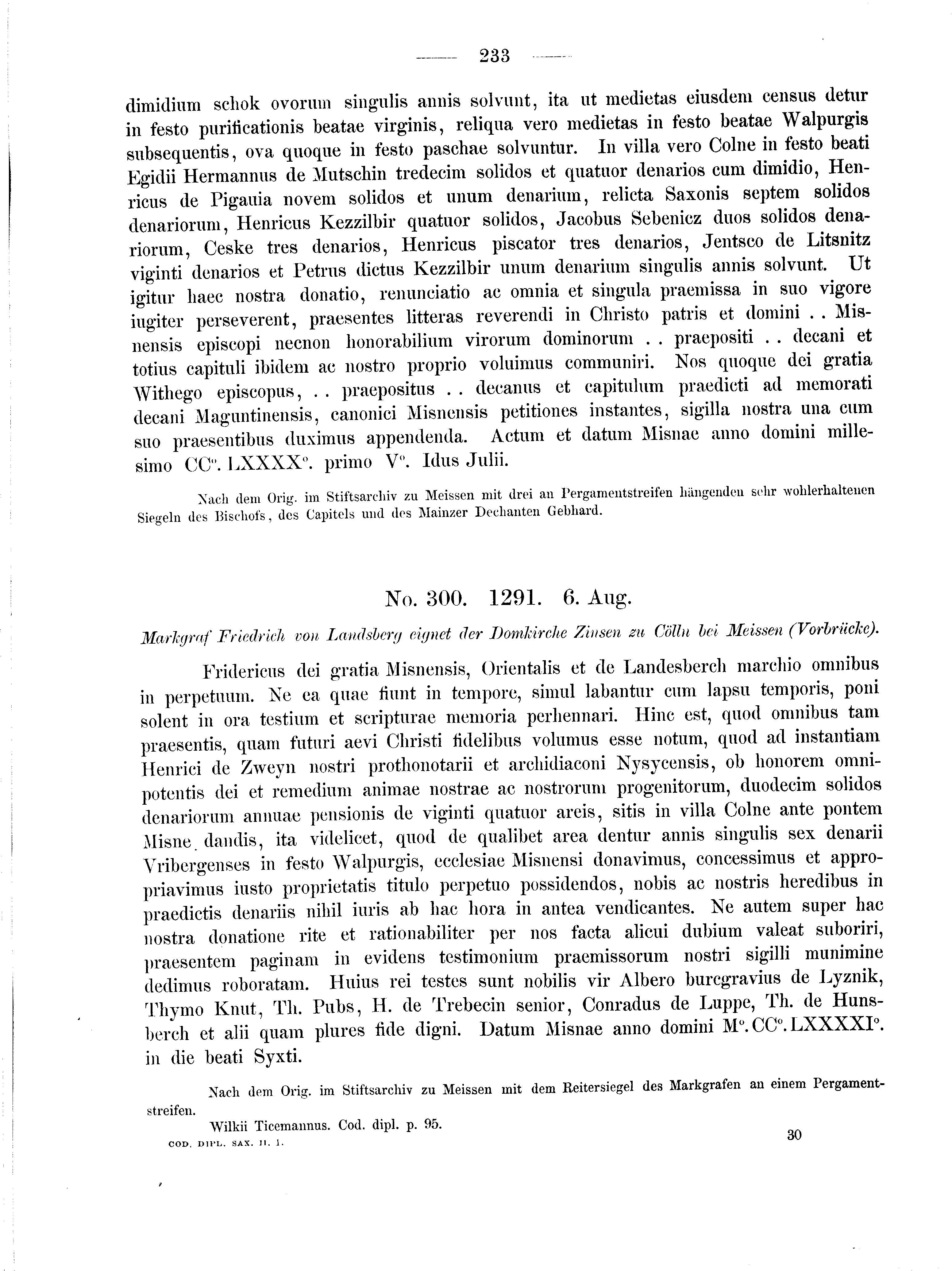 Historische Urkunde Seite 233 aus Band cds2_01