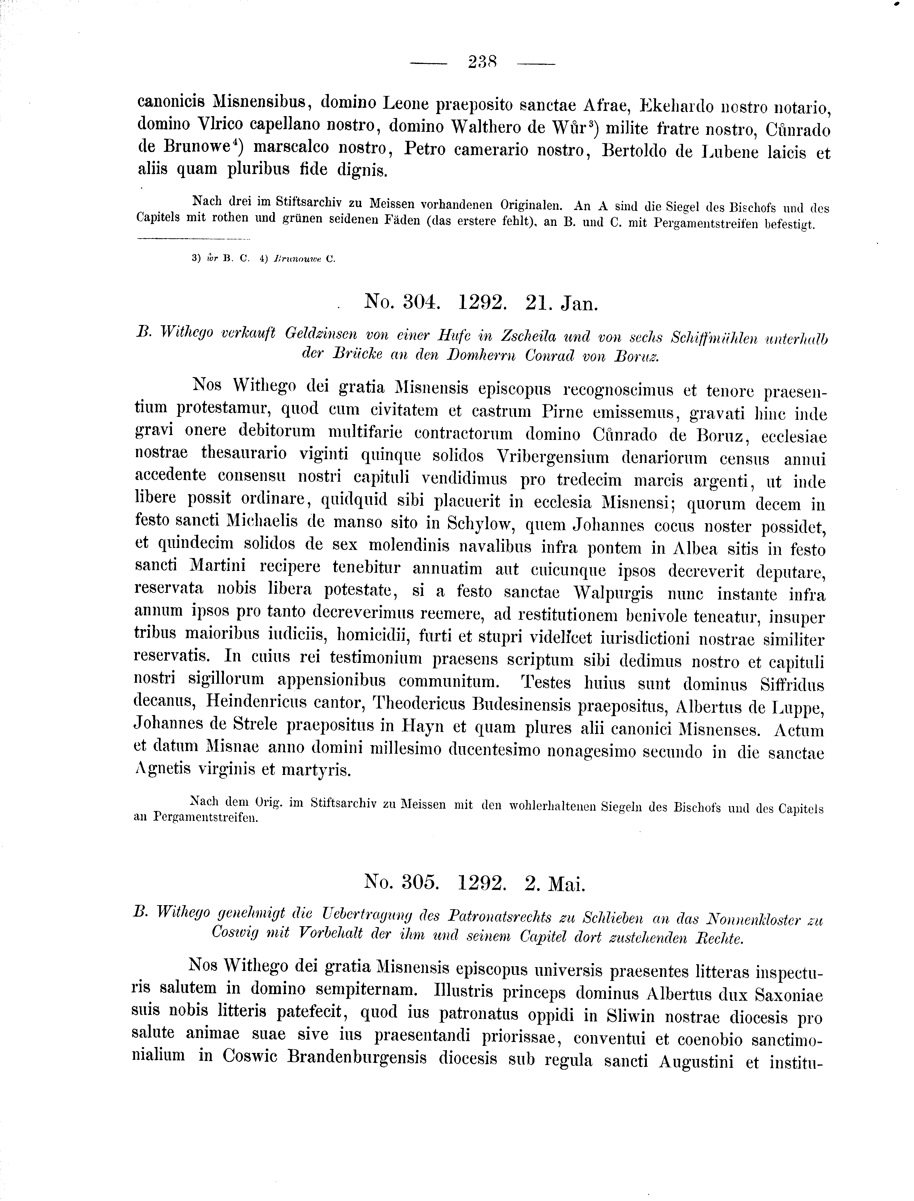 Historische Urkunde Seite 238 aus Band cds2_01