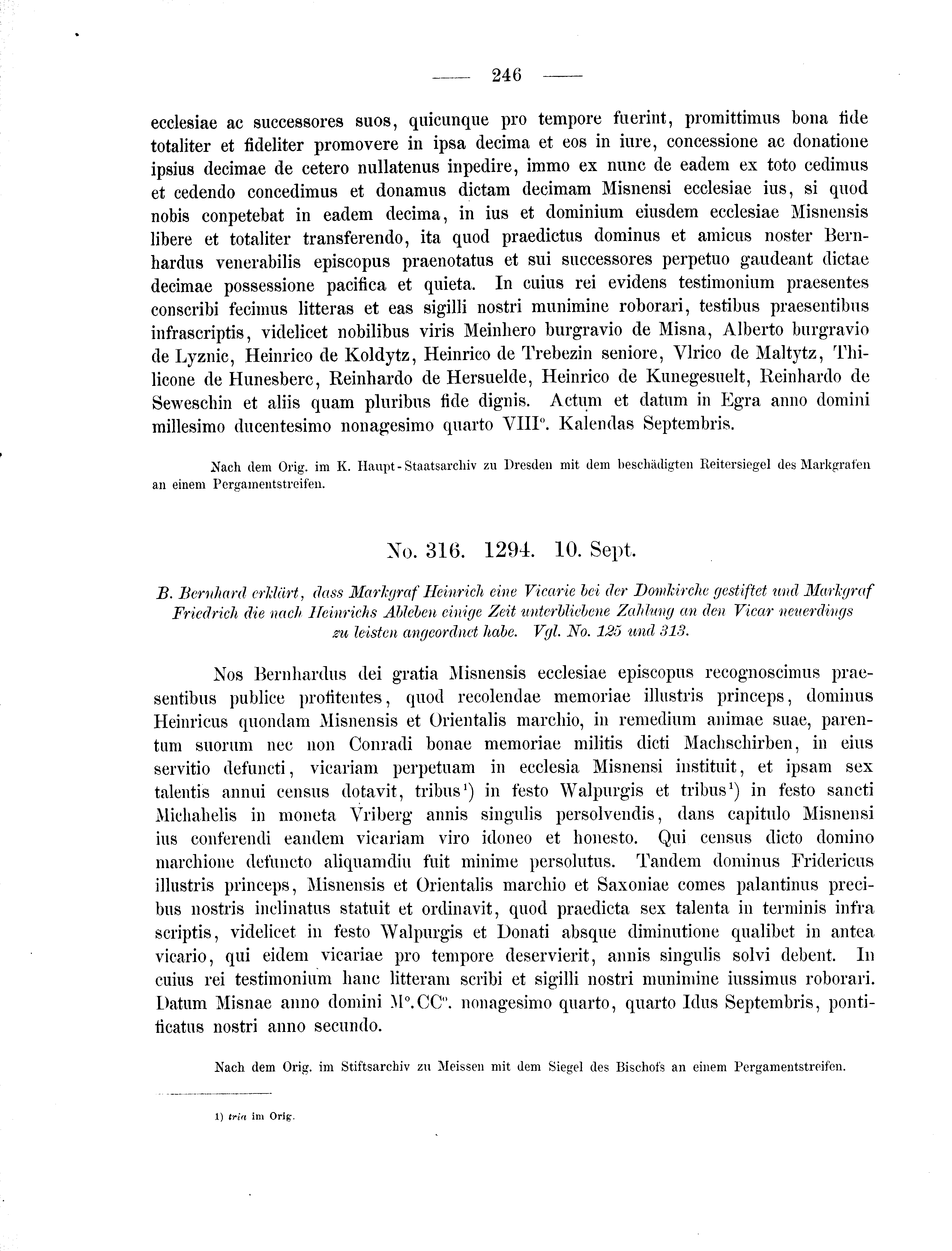 Historische Urkunde Seite 246 aus Band cds2_01