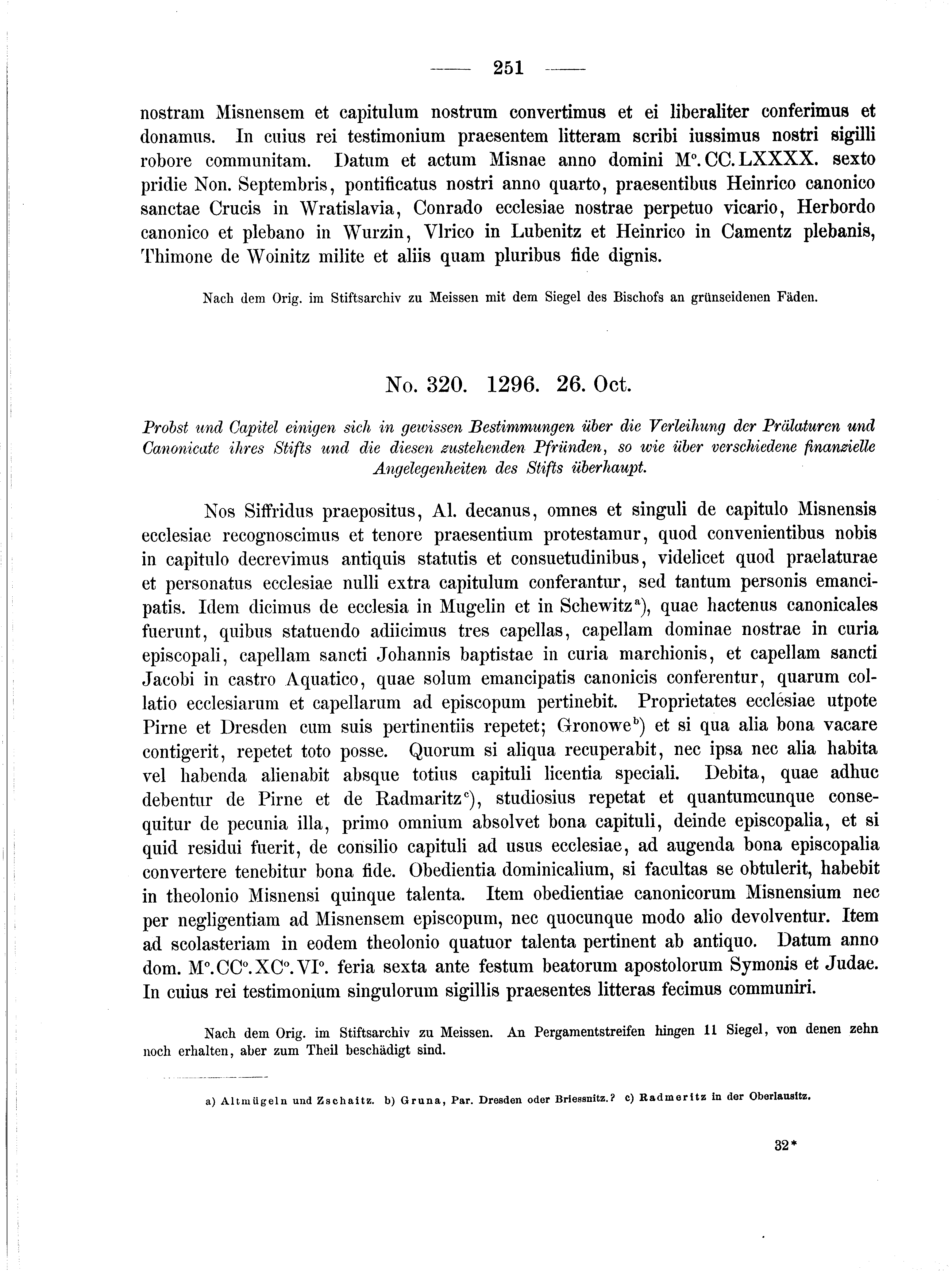 Historische Urkunde Seite 251 aus Band cds2_01