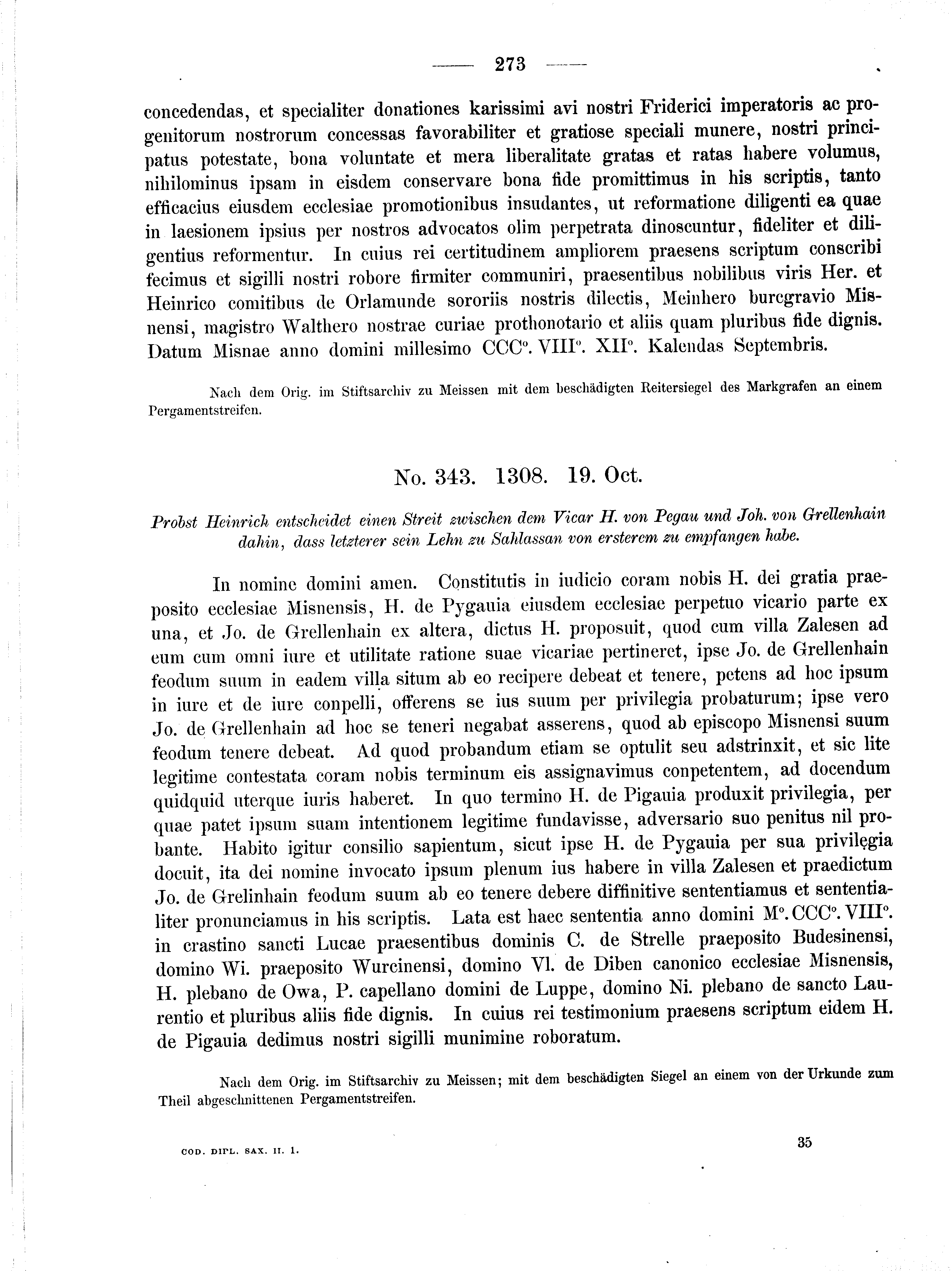 Historische Urkunde Seite 273 aus Band cds2_01