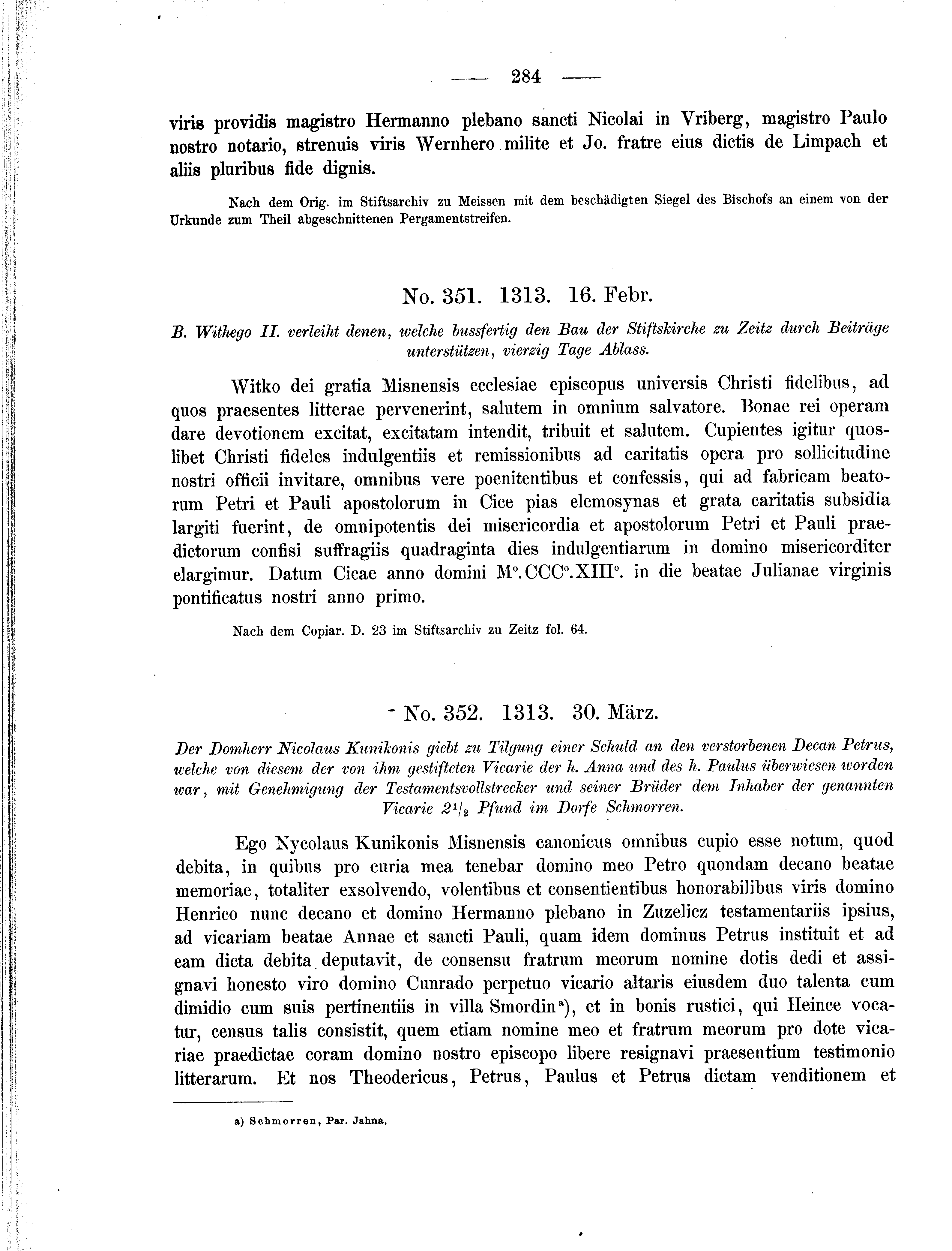 Historische Urkunde Seite 284 aus Band cds2_01