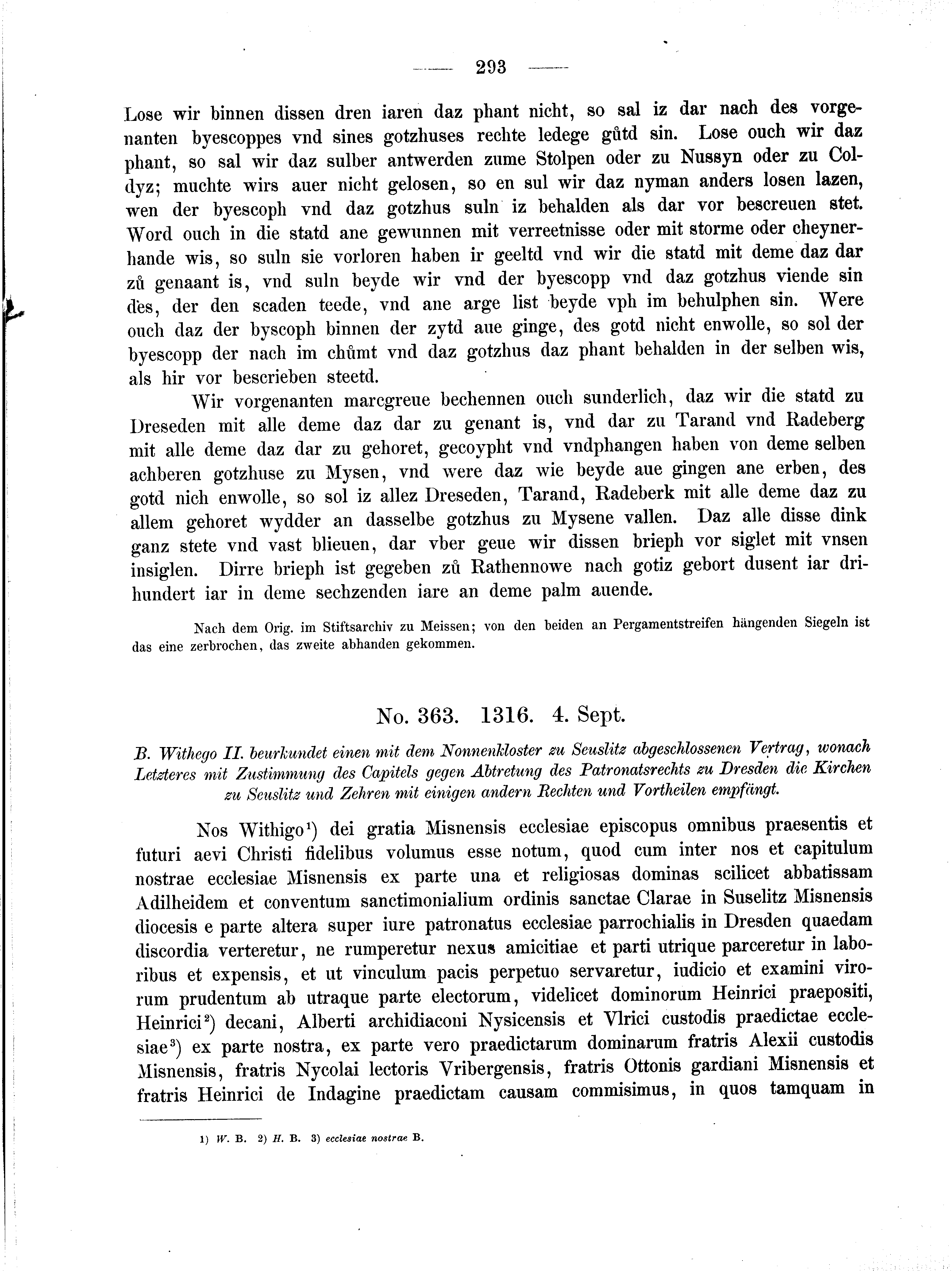 Historische Urkunde Seite 293 aus Band cds2_01