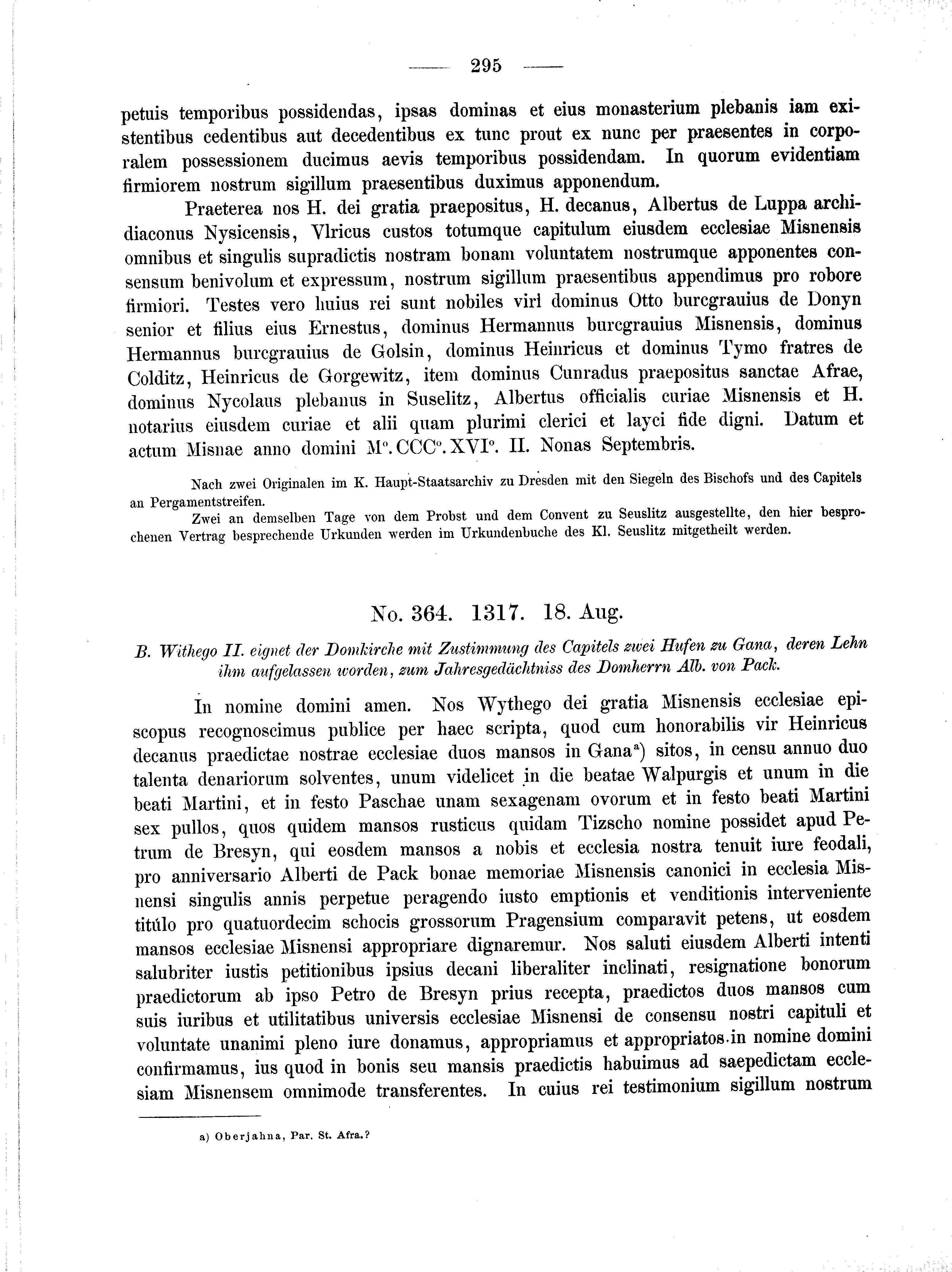 Historische Urkunde Seite 295 aus Band cds2_01