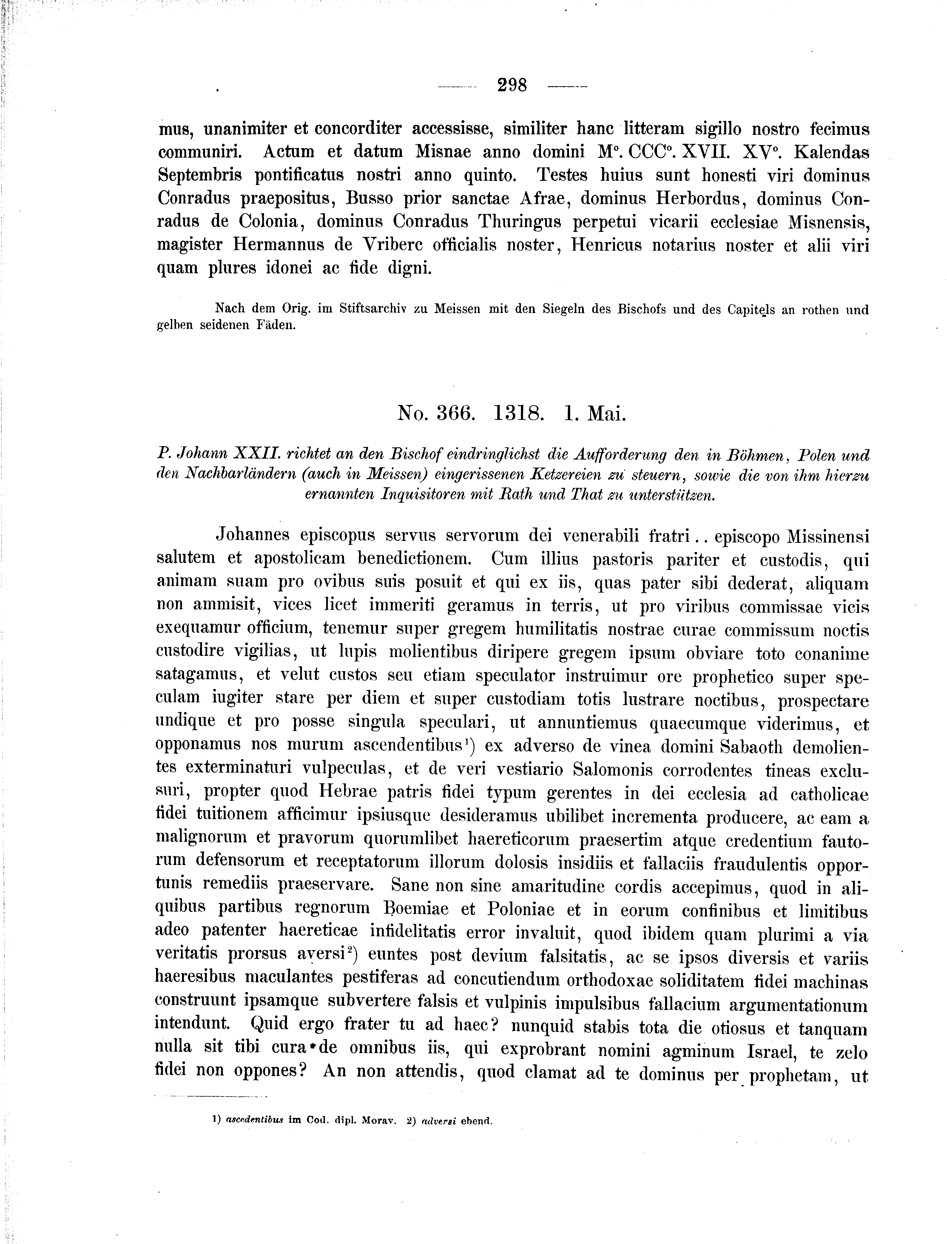 Historische Urkunde Seite 298 aus Band cds2_01