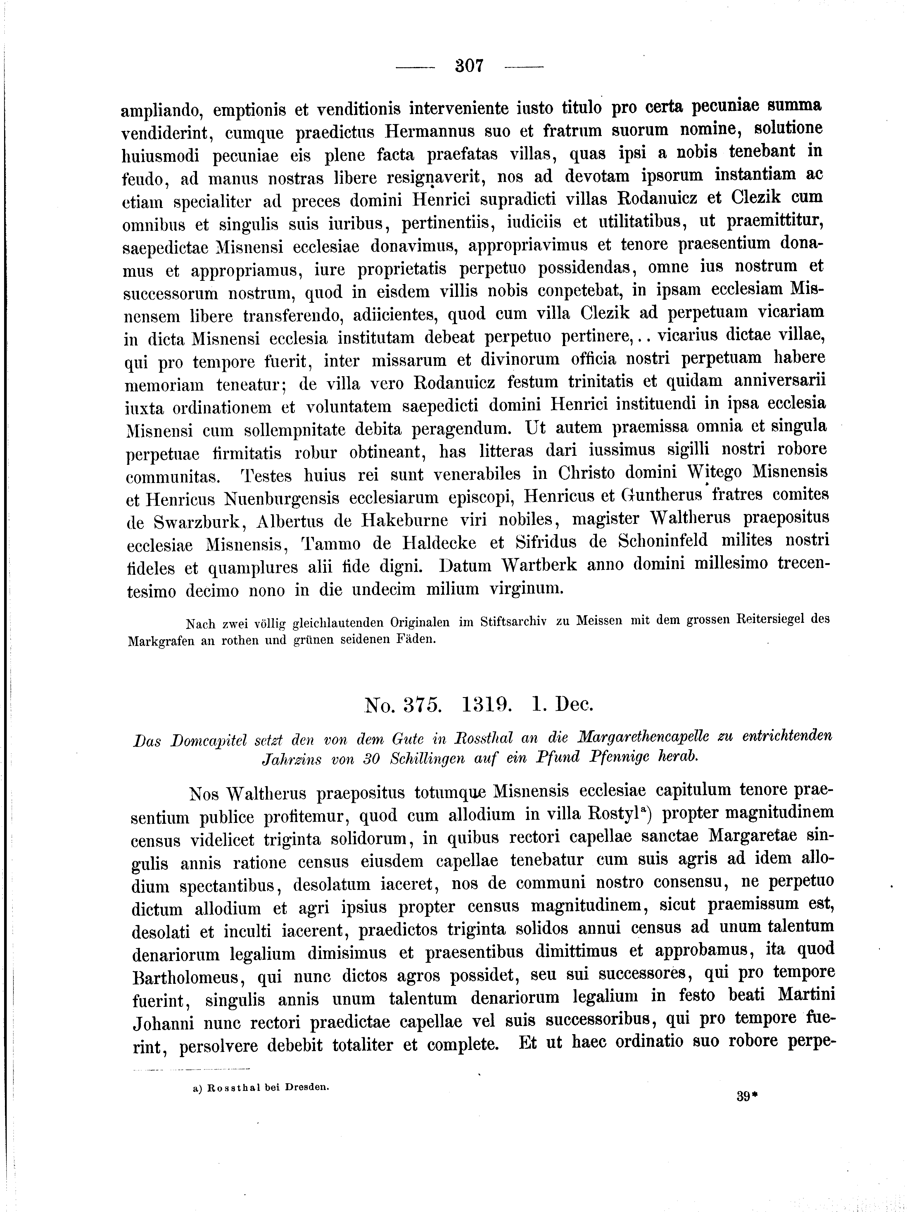 Historische Urkunde Seite 307 aus Band cds2_01