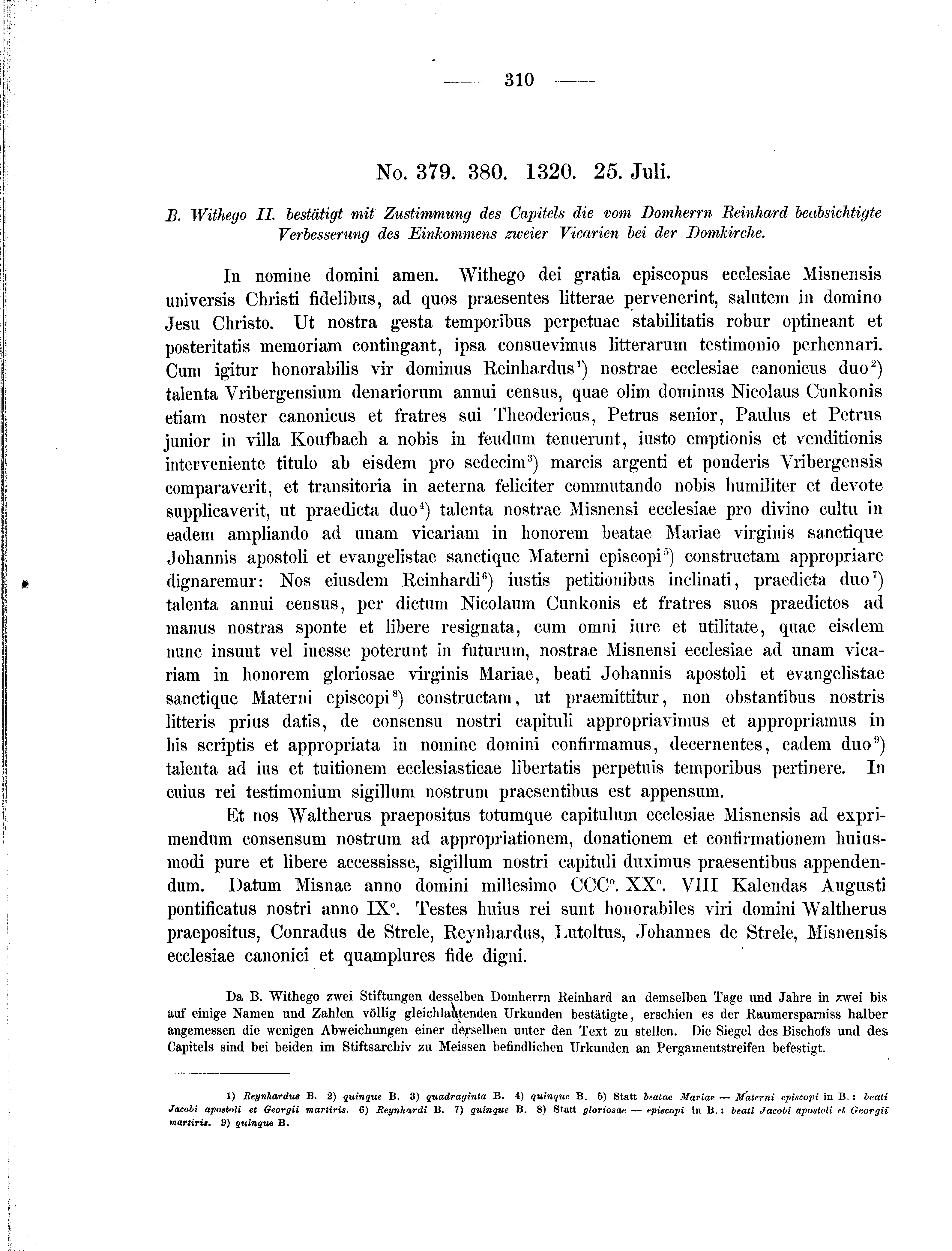 Historische Urkunde Seite 310 aus Band cds2_01