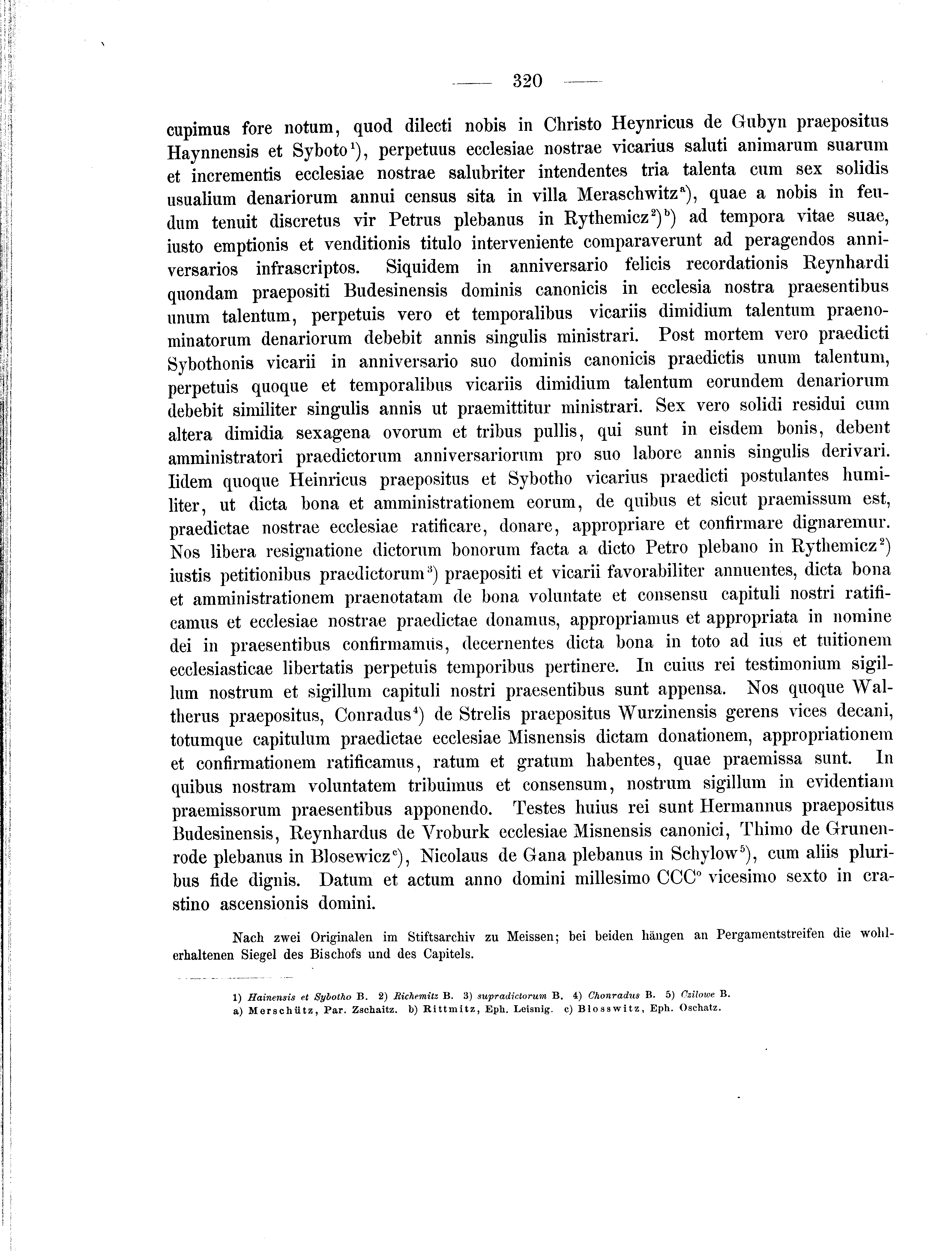 Historische Urkunde Seite 320 aus Band cds2_01