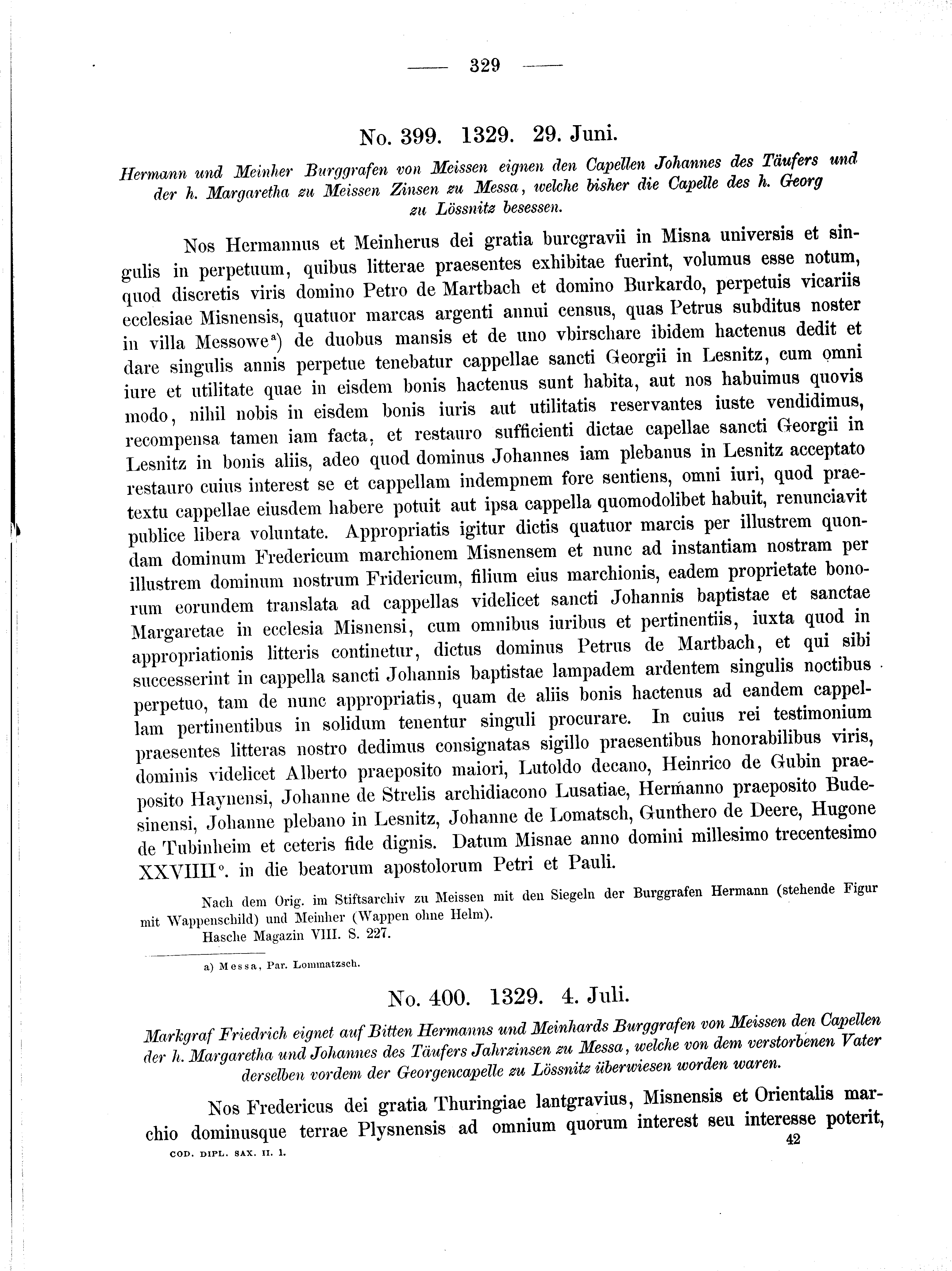 Historische Urkunde Seite 329 aus Band cds2_01
