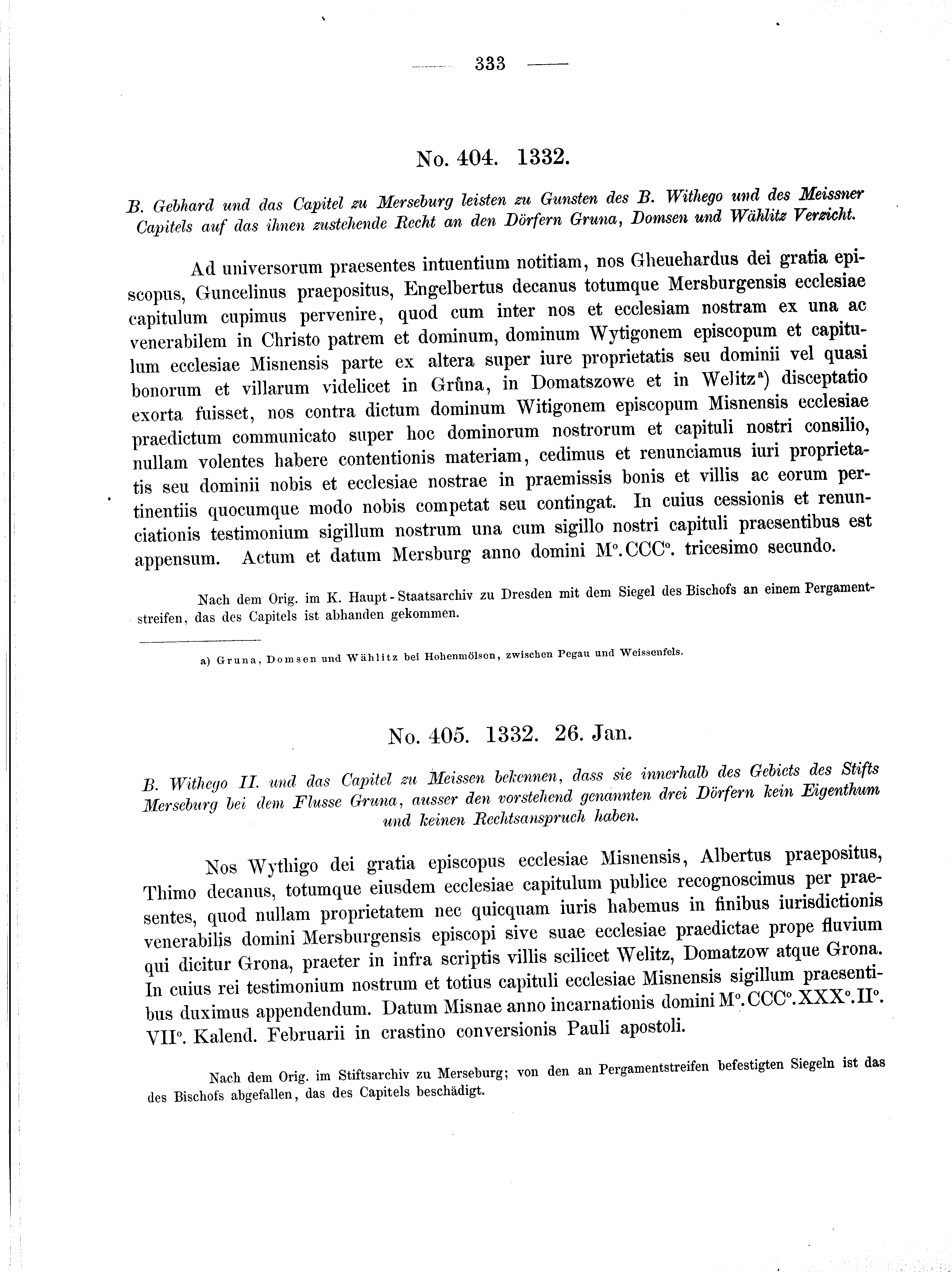 Historische Urkunde Seite 333 aus Band cds2_01