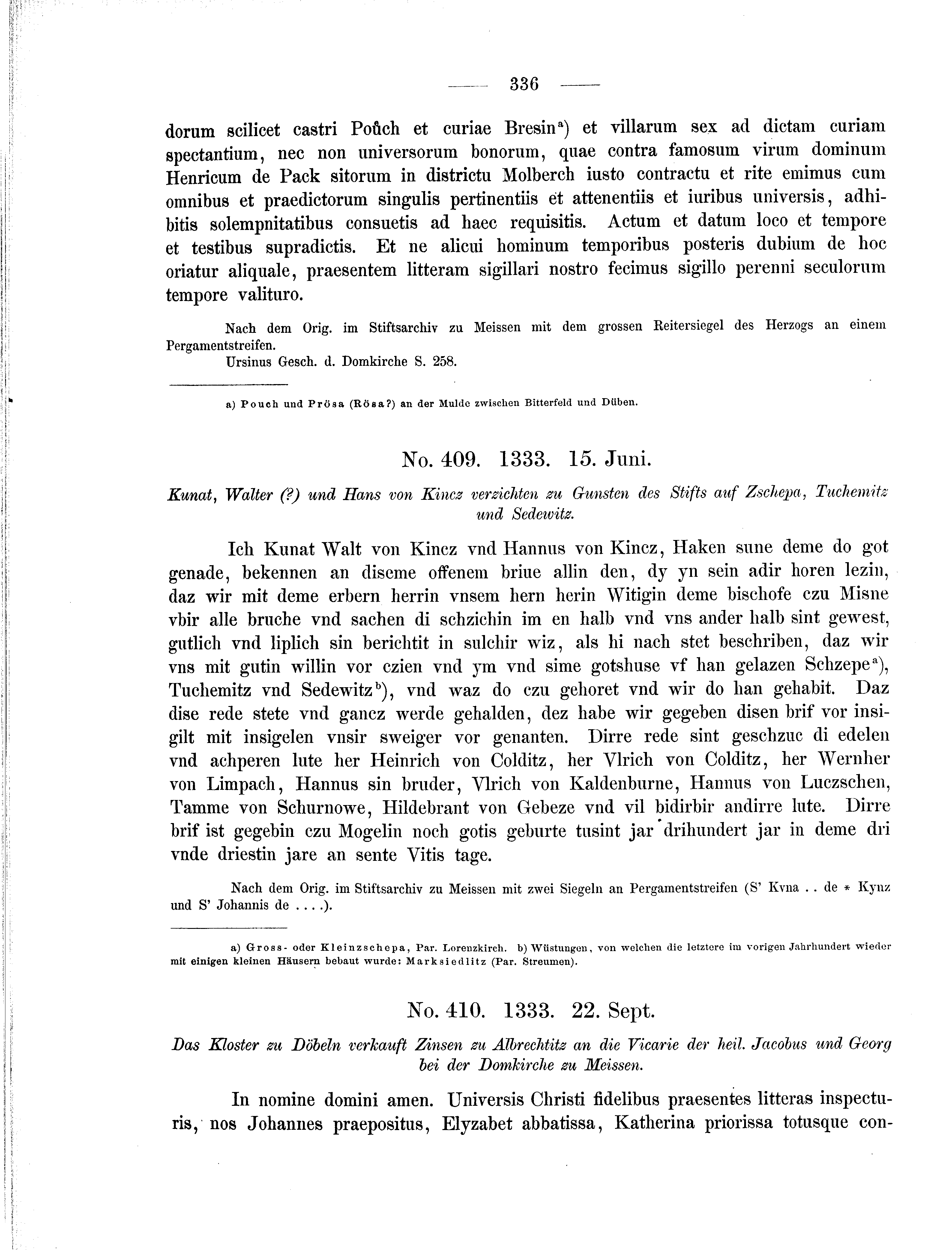 Historische Urkunde Seite 336 aus Band cds2_01