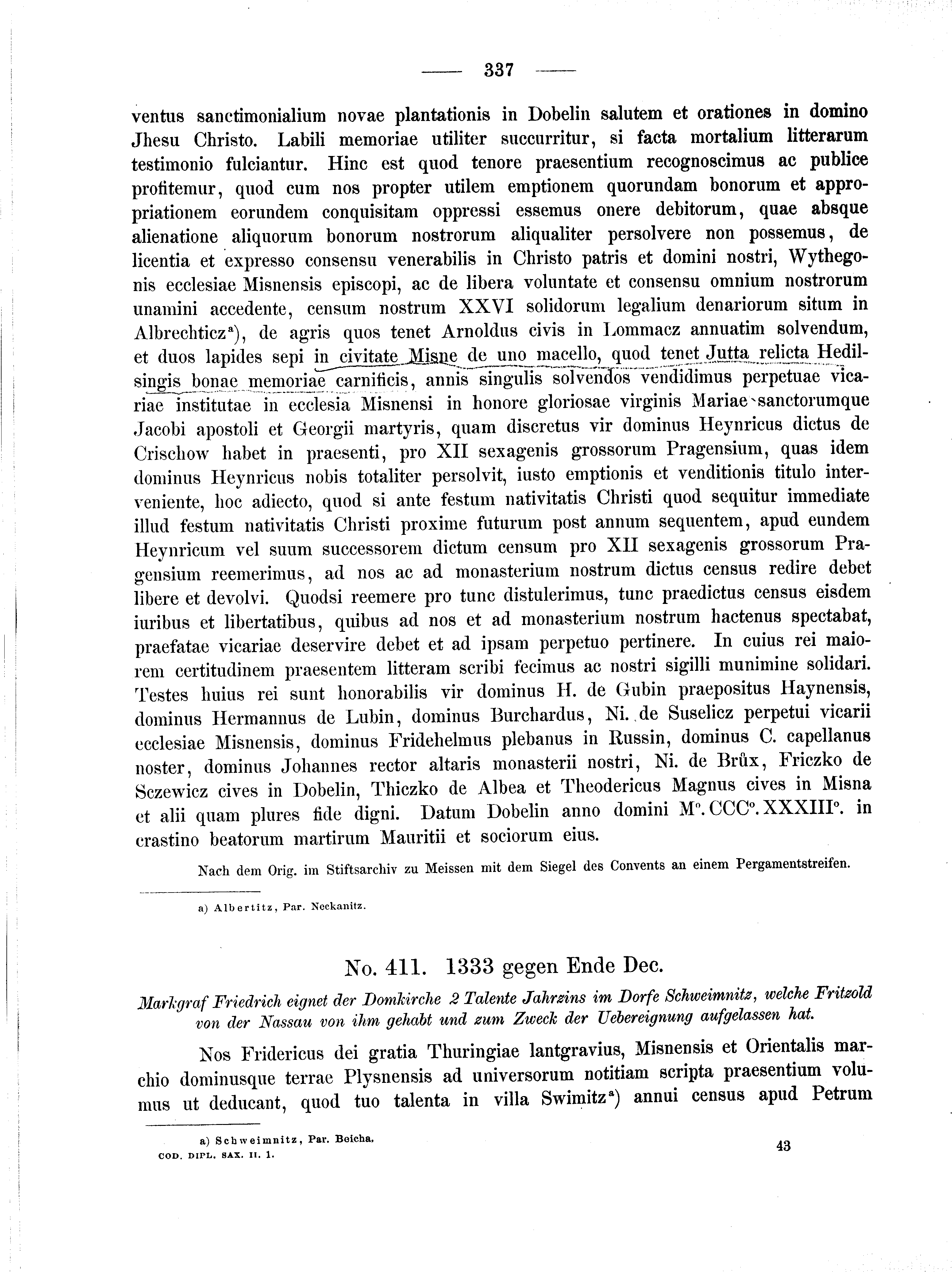 Historische Urkunde Seite 337 aus Band cds2_01