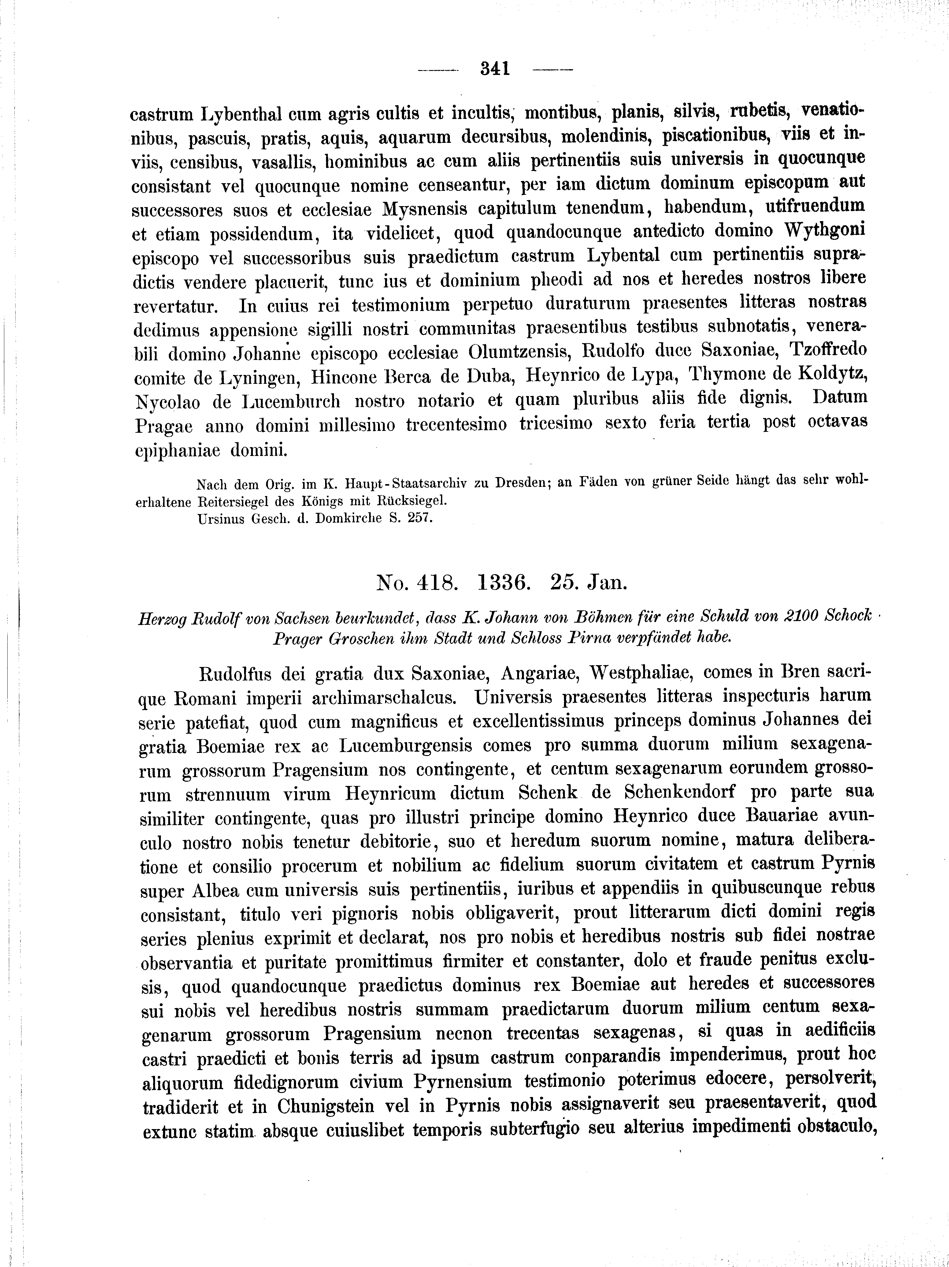 Historische Urkunde Seite 341 aus Band cds2_01