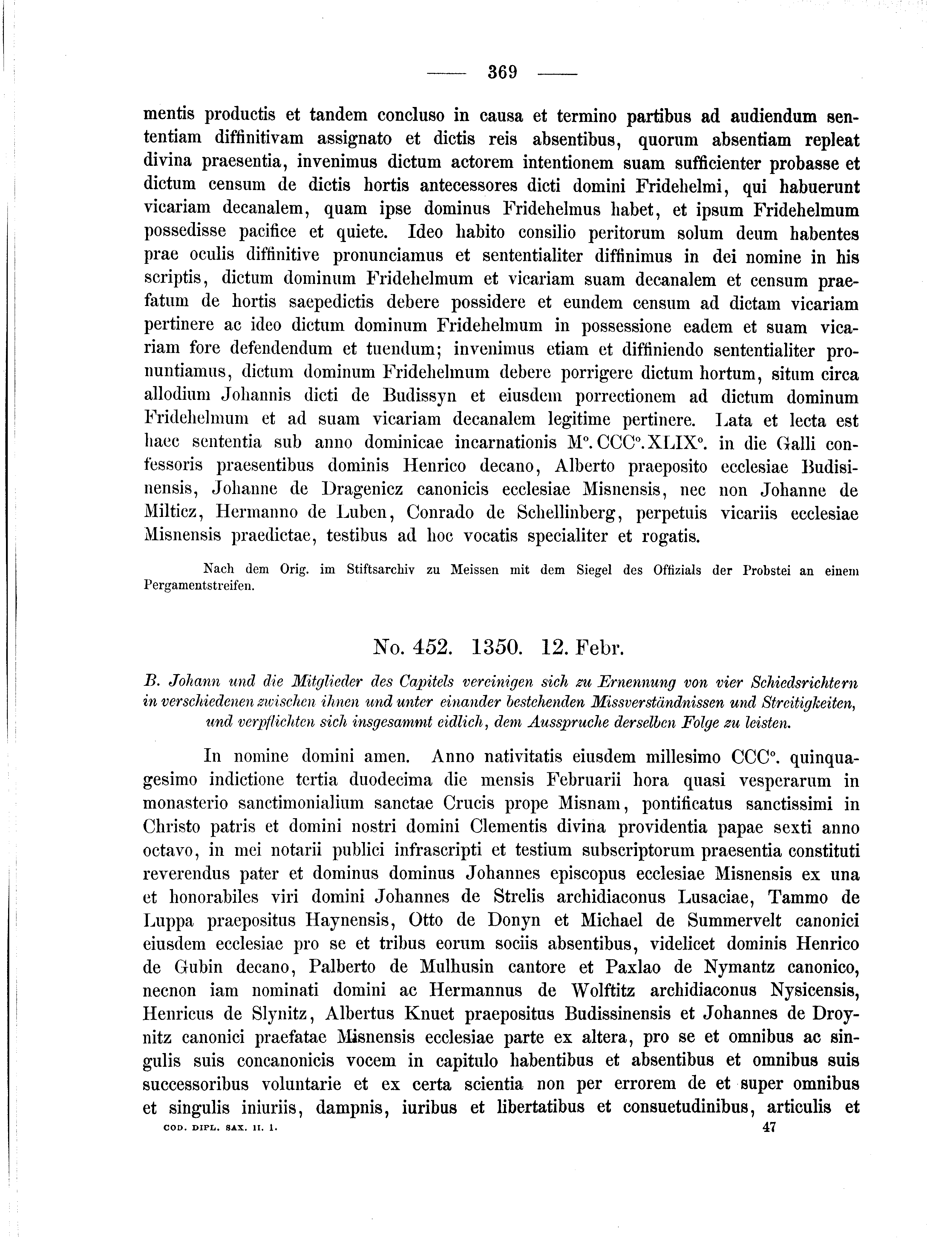 Historische Urkunde Seite 369 aus Band cds2_01