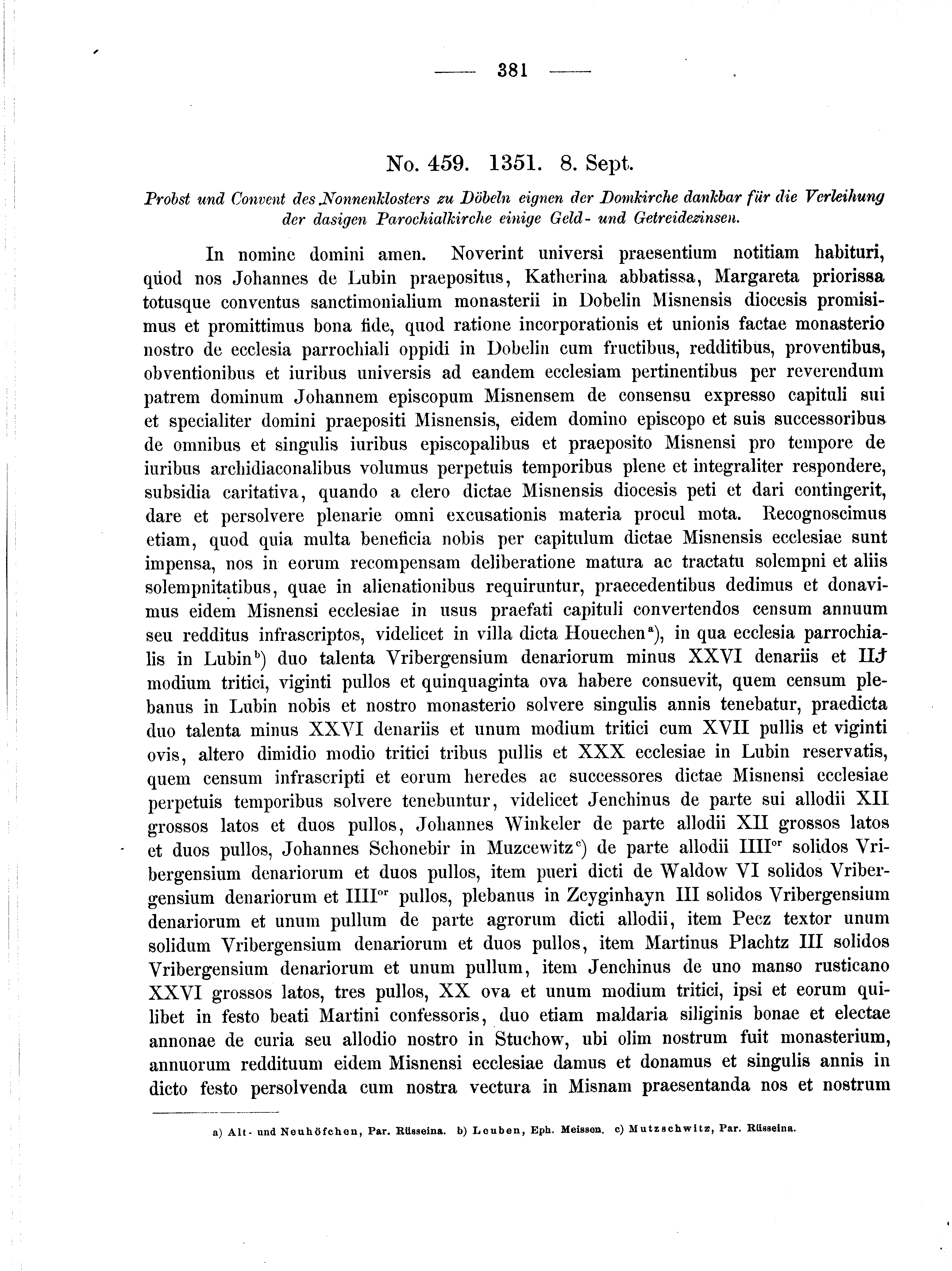 Historische Urkunde Seite 381 aus Band cds2_01