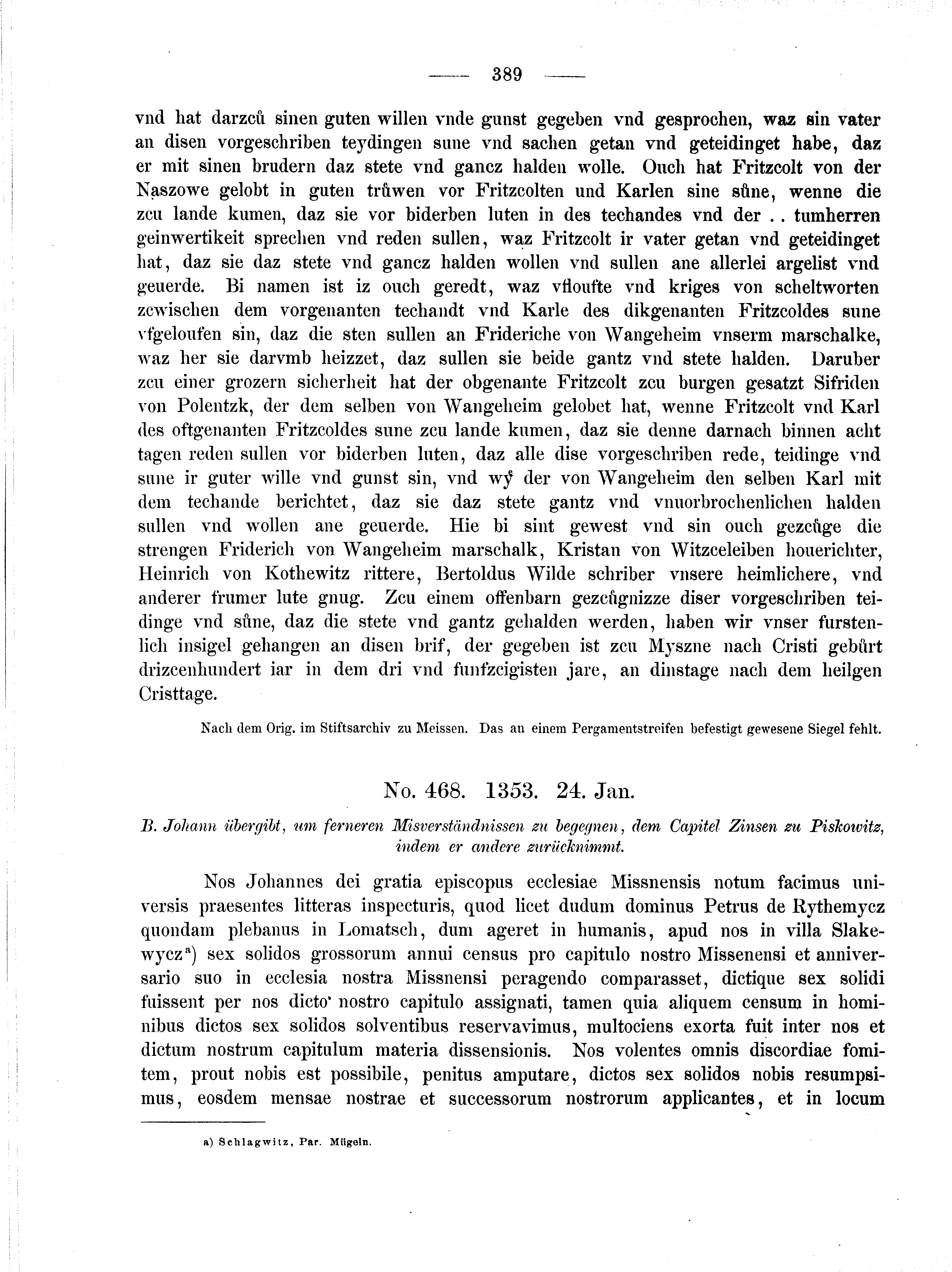 Historische Urkunde Seite 389 aus Band cds2_01