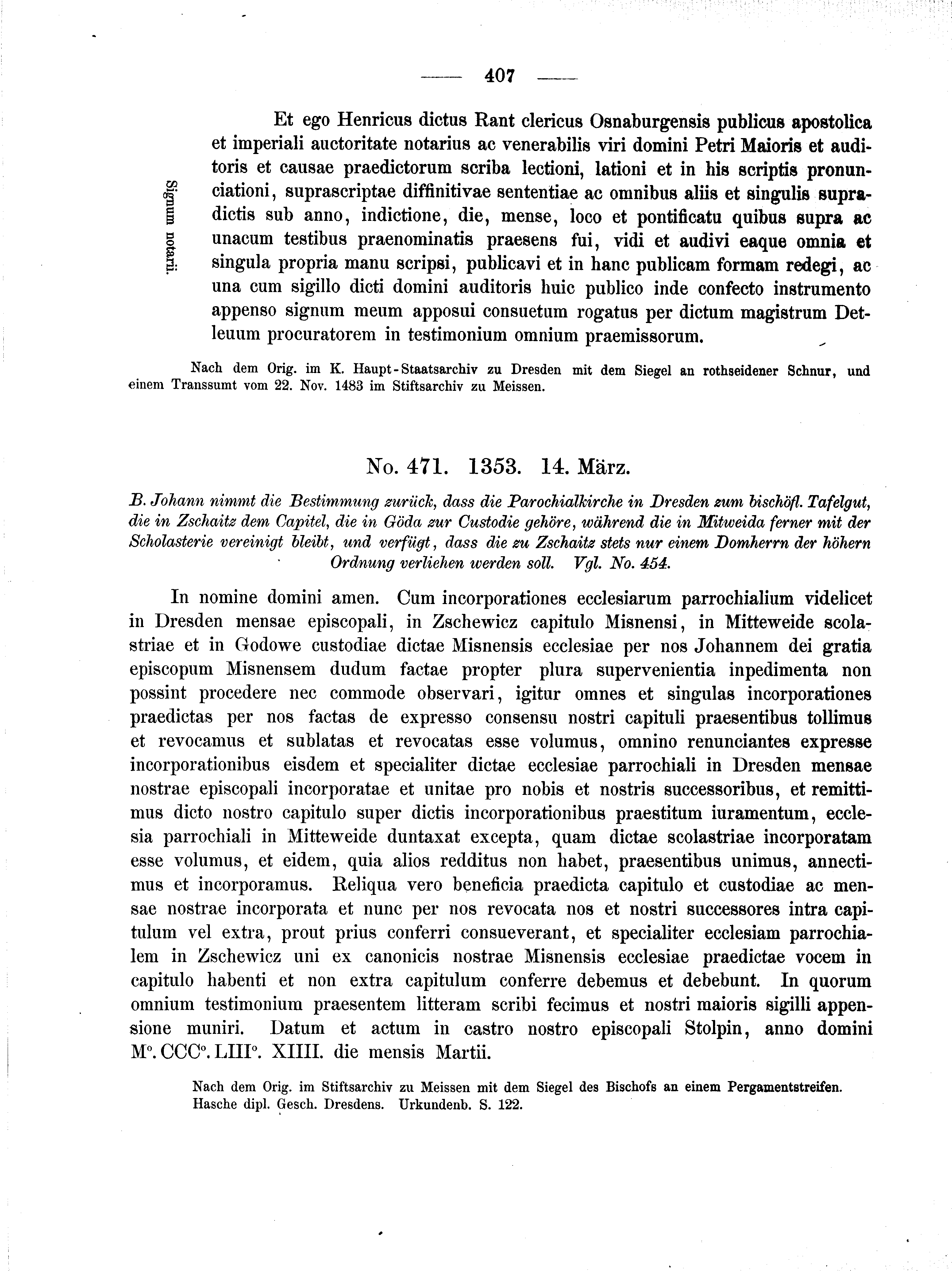 Historische Urkunde Seite 407 aus Band cds2_01