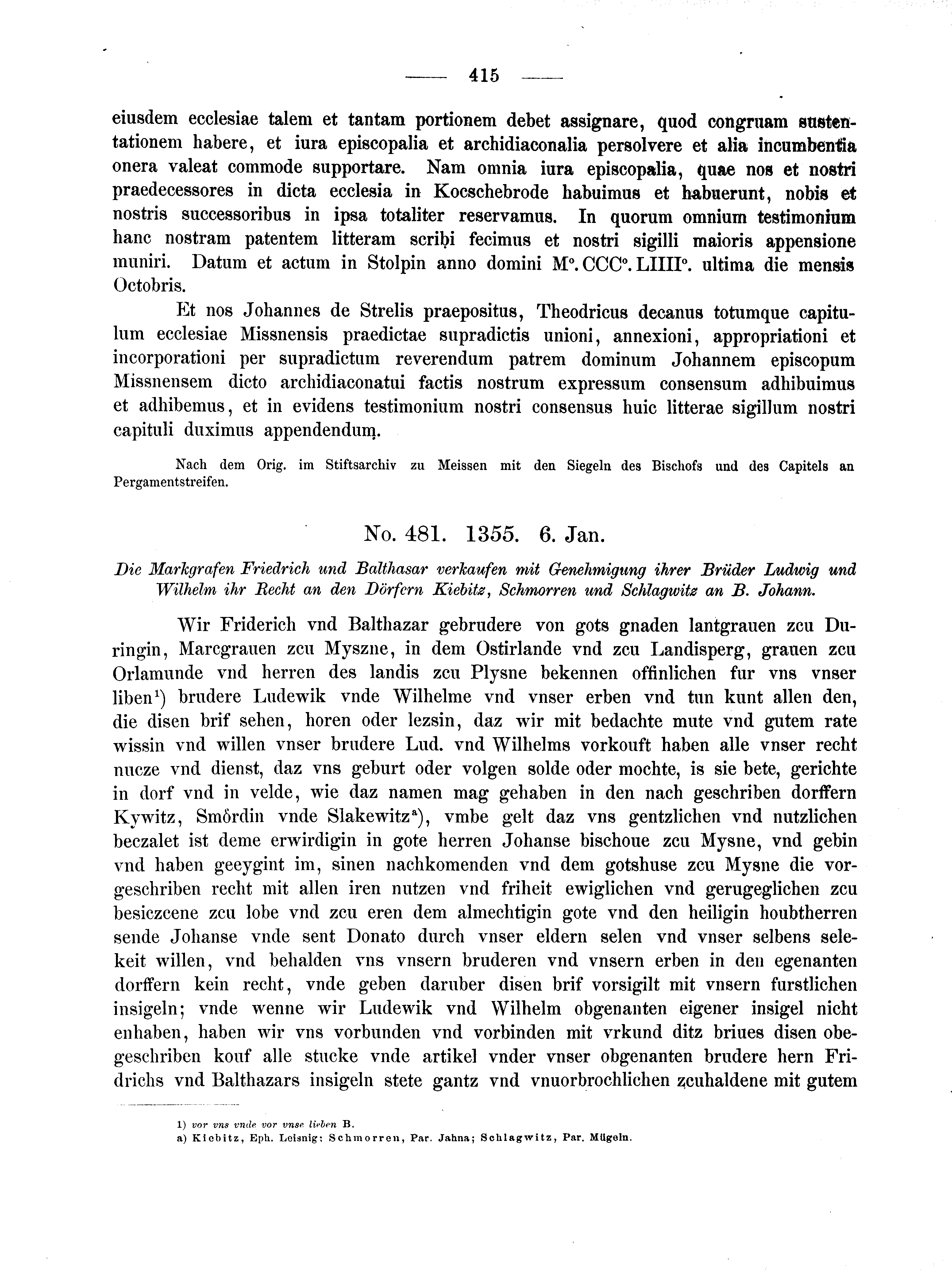 Historische Urkunde Seite 415 aus Band cds2_01