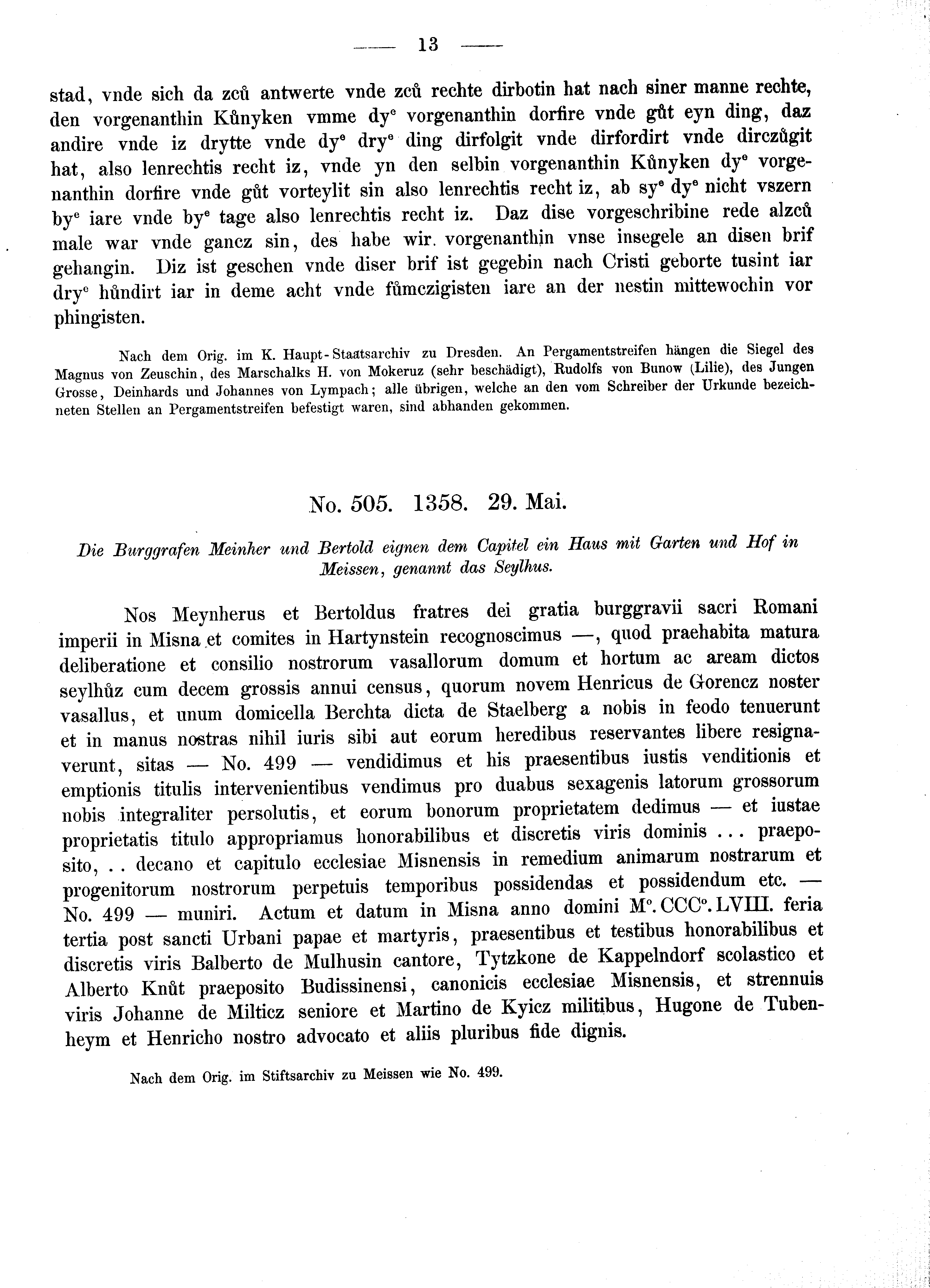 Historische Urkunde Seite 13 aus Band cds2_02