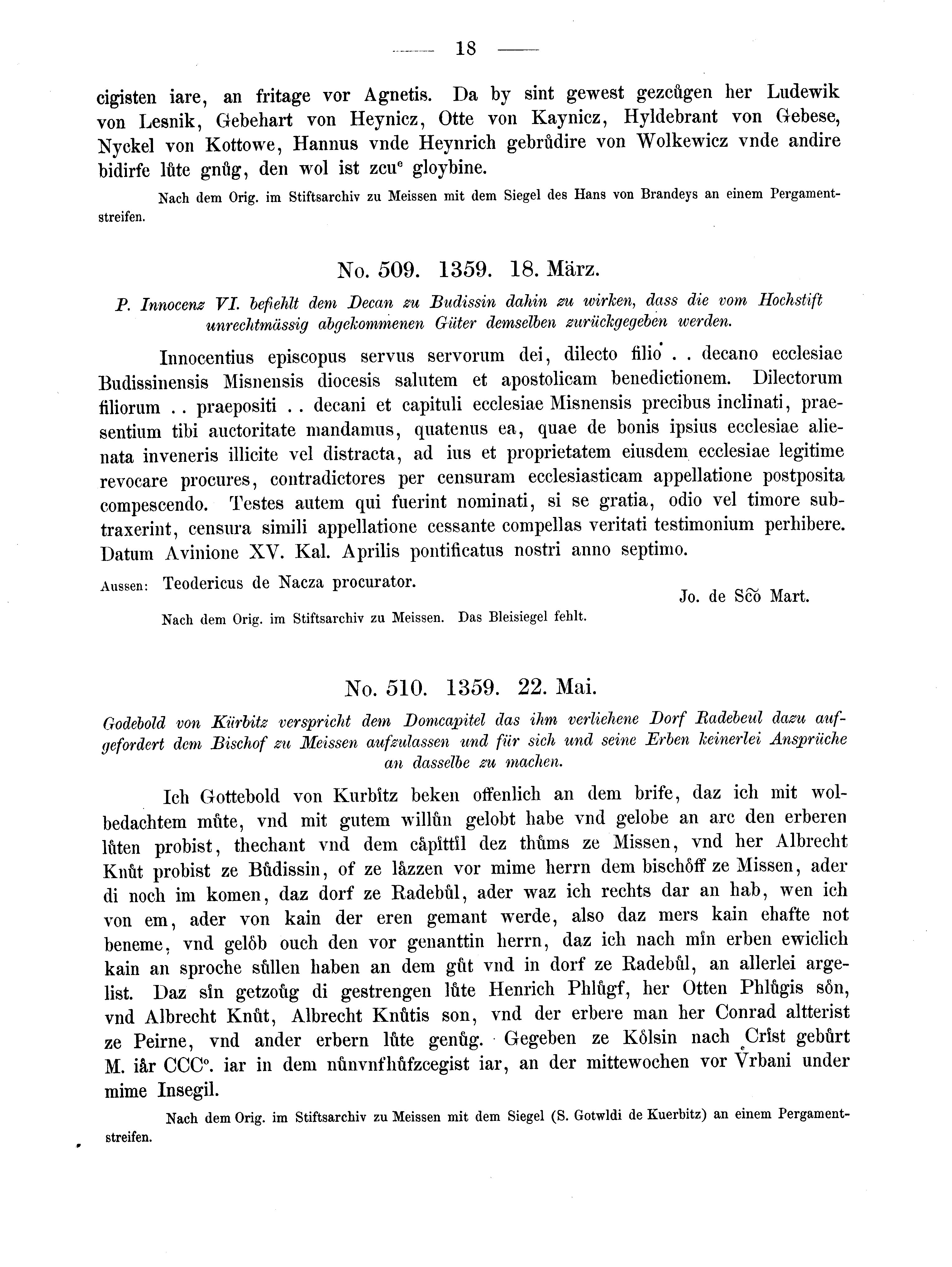 Historische Urkunde Seite 18 aus Band cds2_02