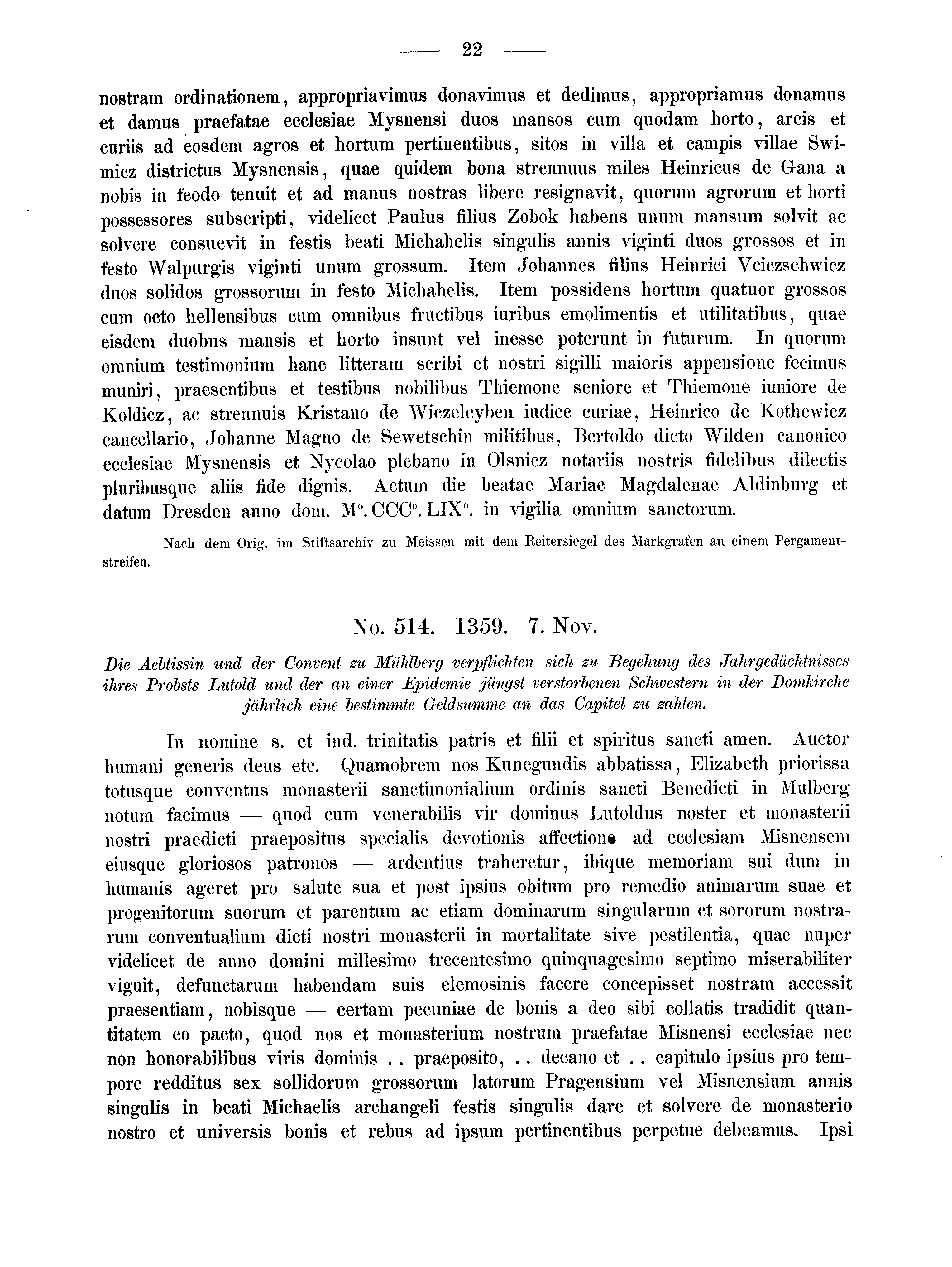 Historische Urkunde Seite 22 aus Band cds2_02