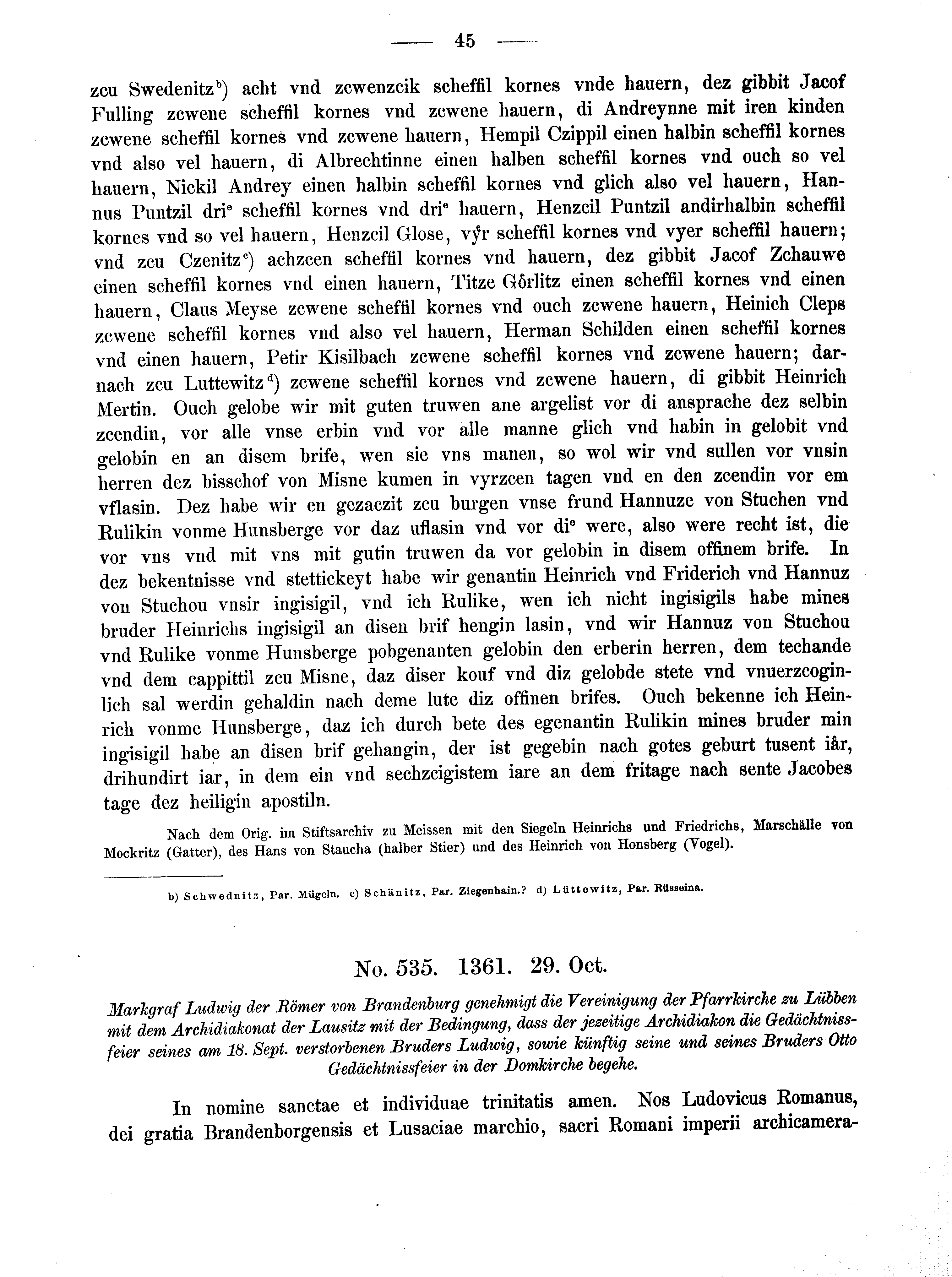 Historische Urkunde Seite 45 aus Band cds2_02