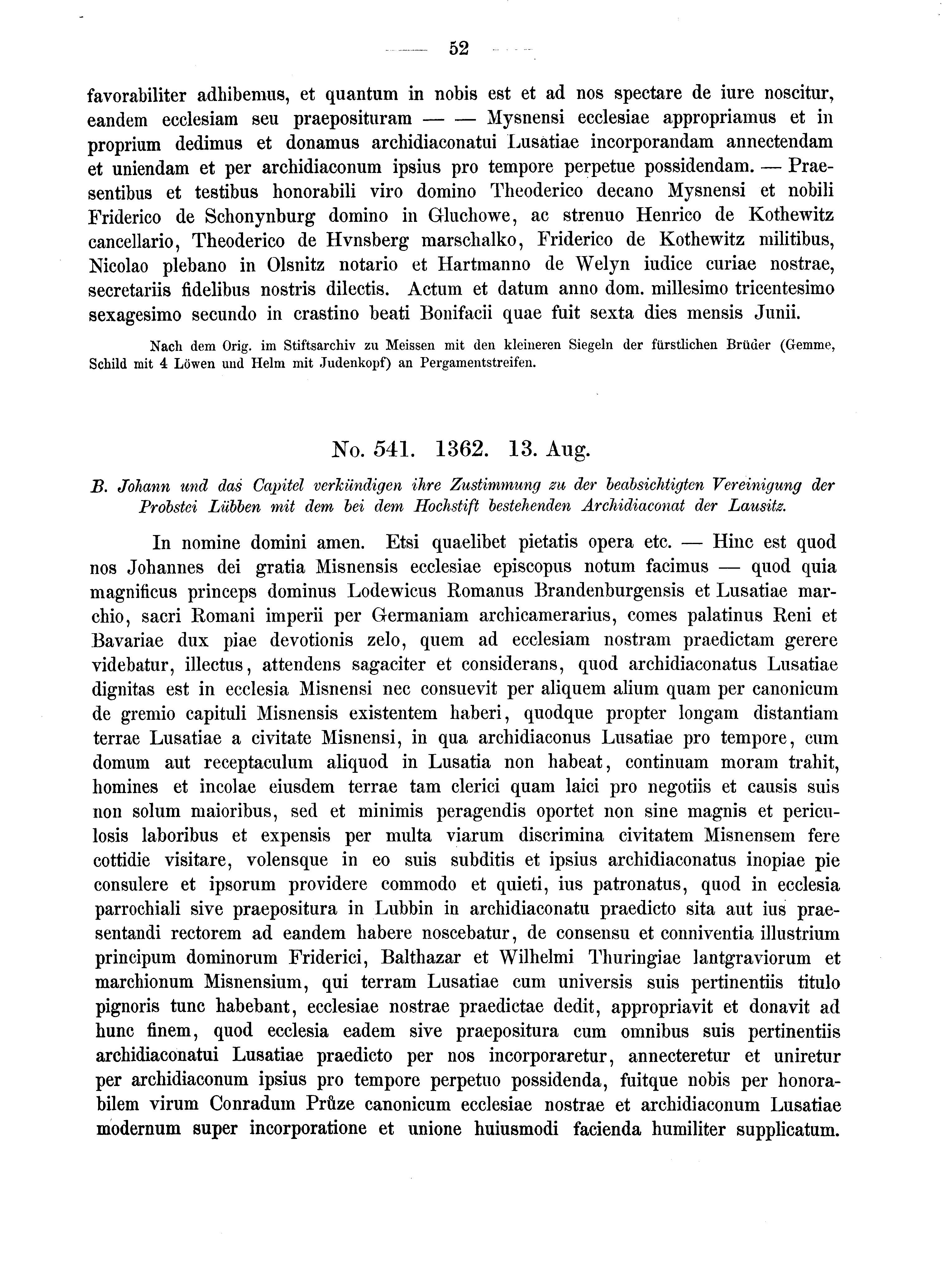 Historische Urkunde Seite 52 aus Band cds2_02