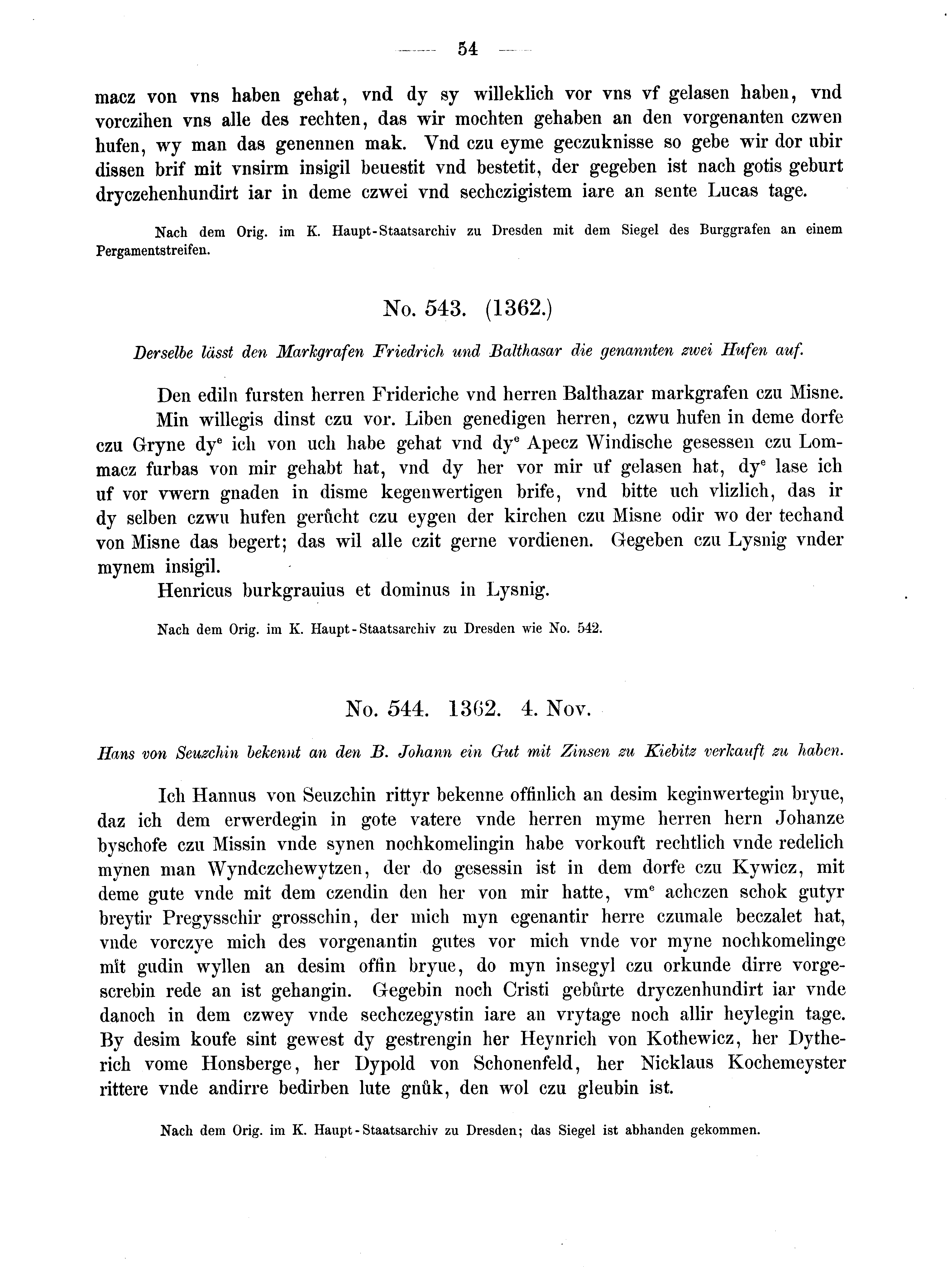 Historische Urkunde Seite 54 aus Band cds2_02