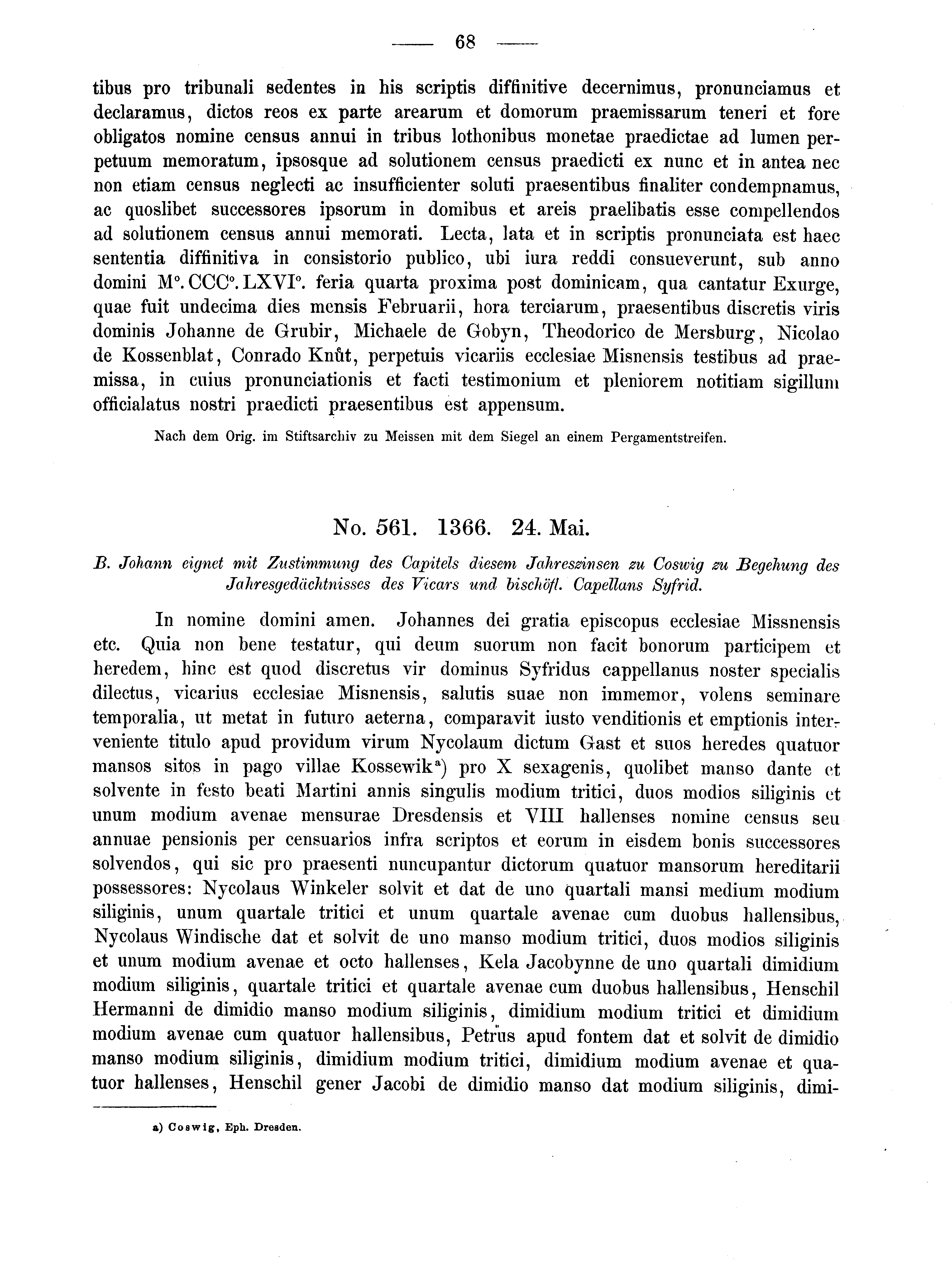 Historische Urkunde Seite 68 aus Band cds2_02