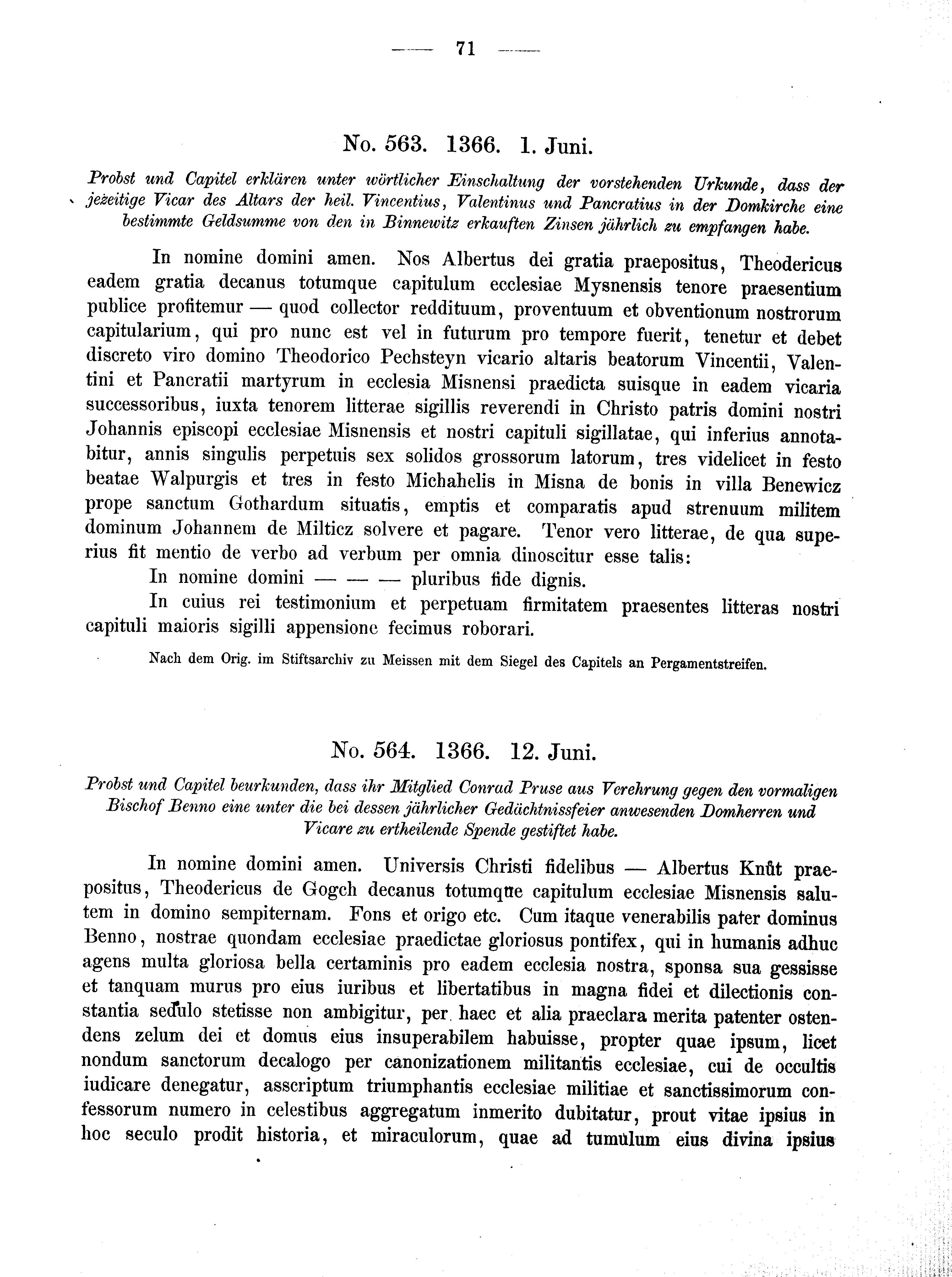 Historische Urkunde Seite 71 aus Band cds2_02