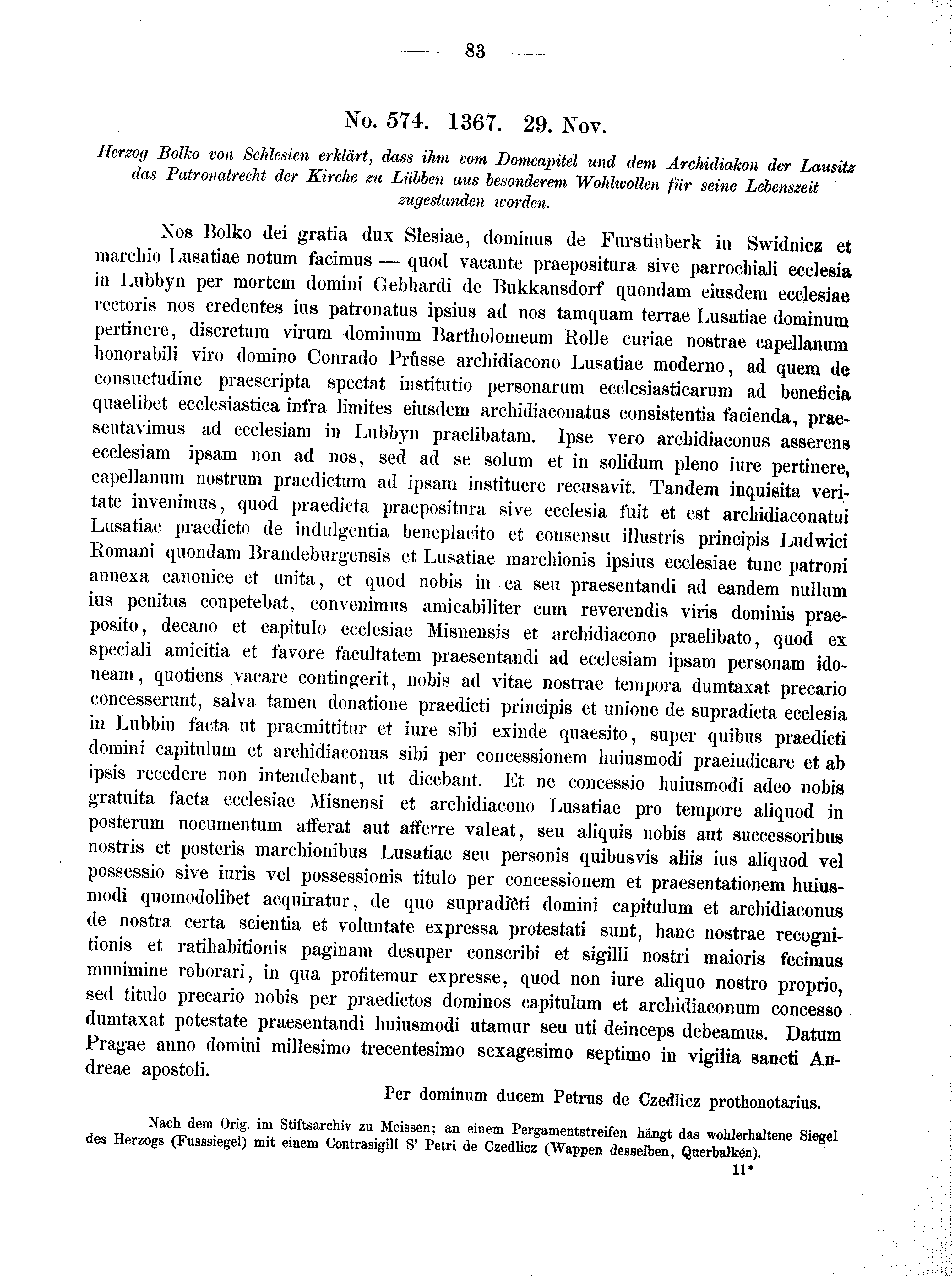 Historische Urkunde Seite 83 aus Band cds2_02