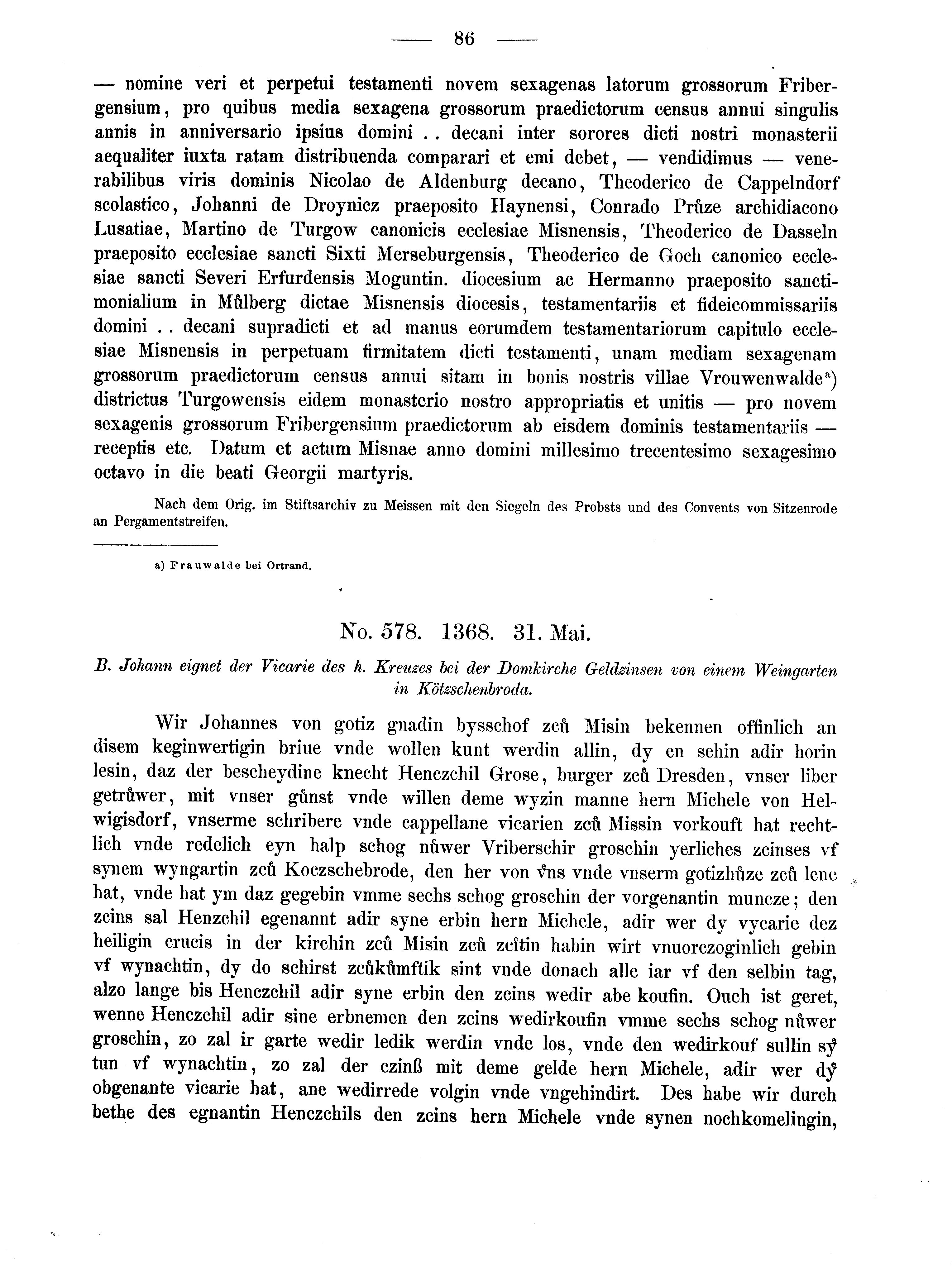 Historische Urkunde Seite 86 aus Band cds2_02