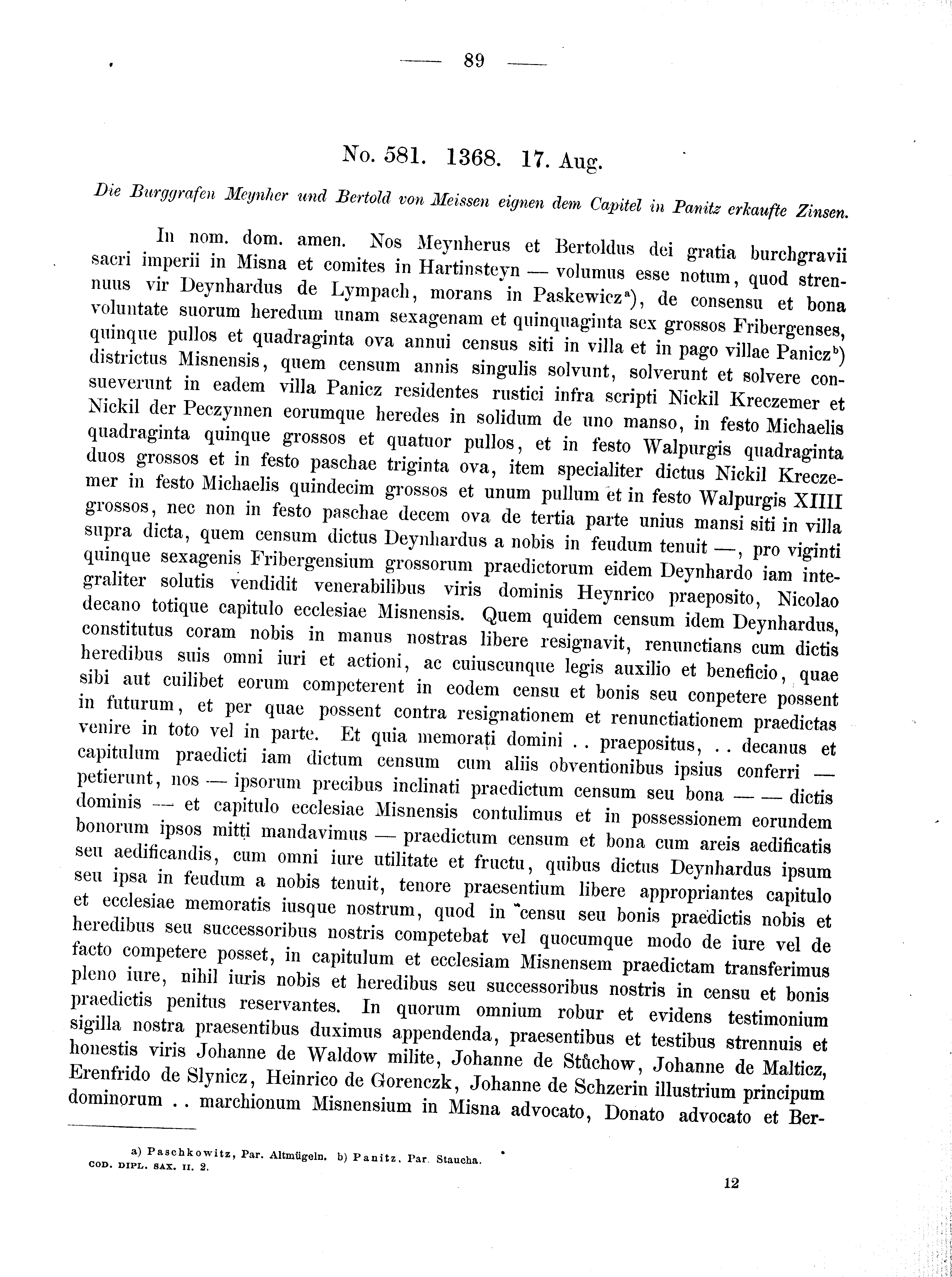 Historische Urkunde Seite 89 aus Band cds2_02