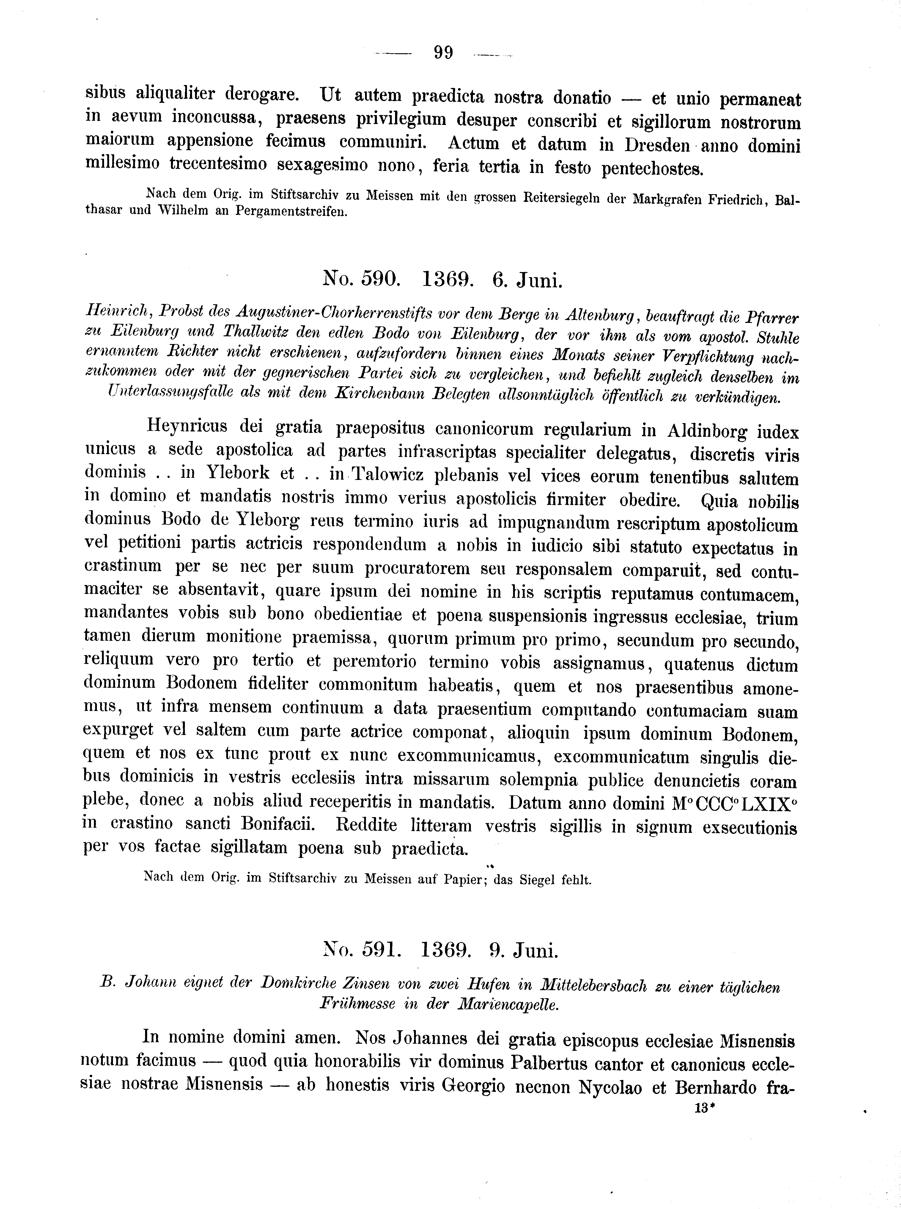 Historische Urkunde Seite 99 aus Band cds2_02