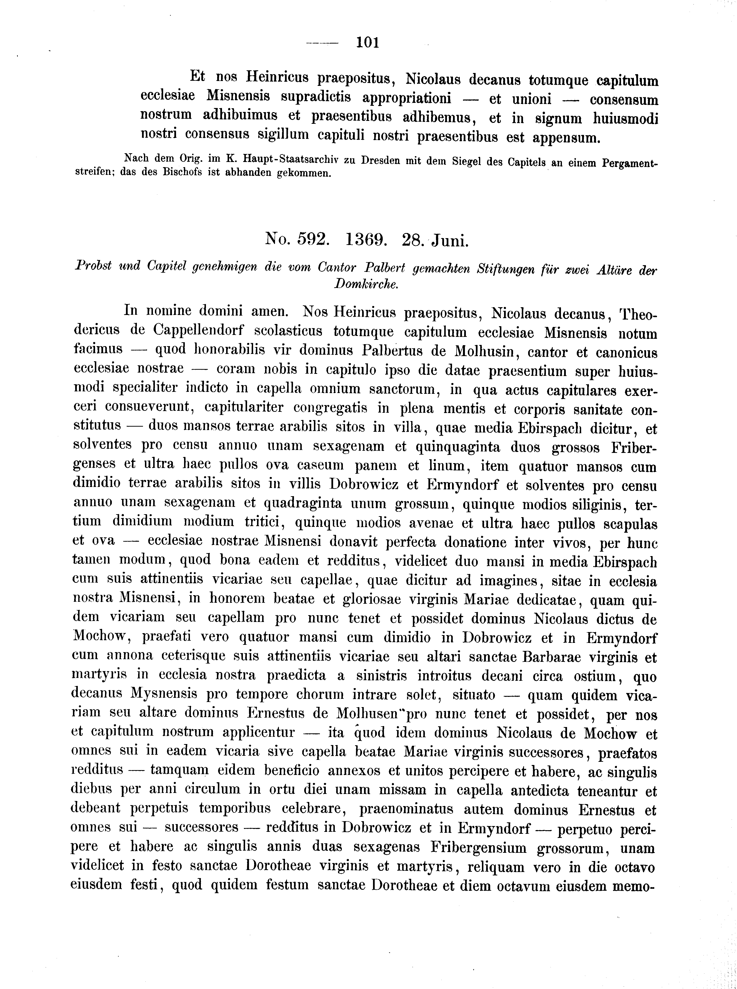 Historische Urkunde Seite 101 aus Band cds2_02