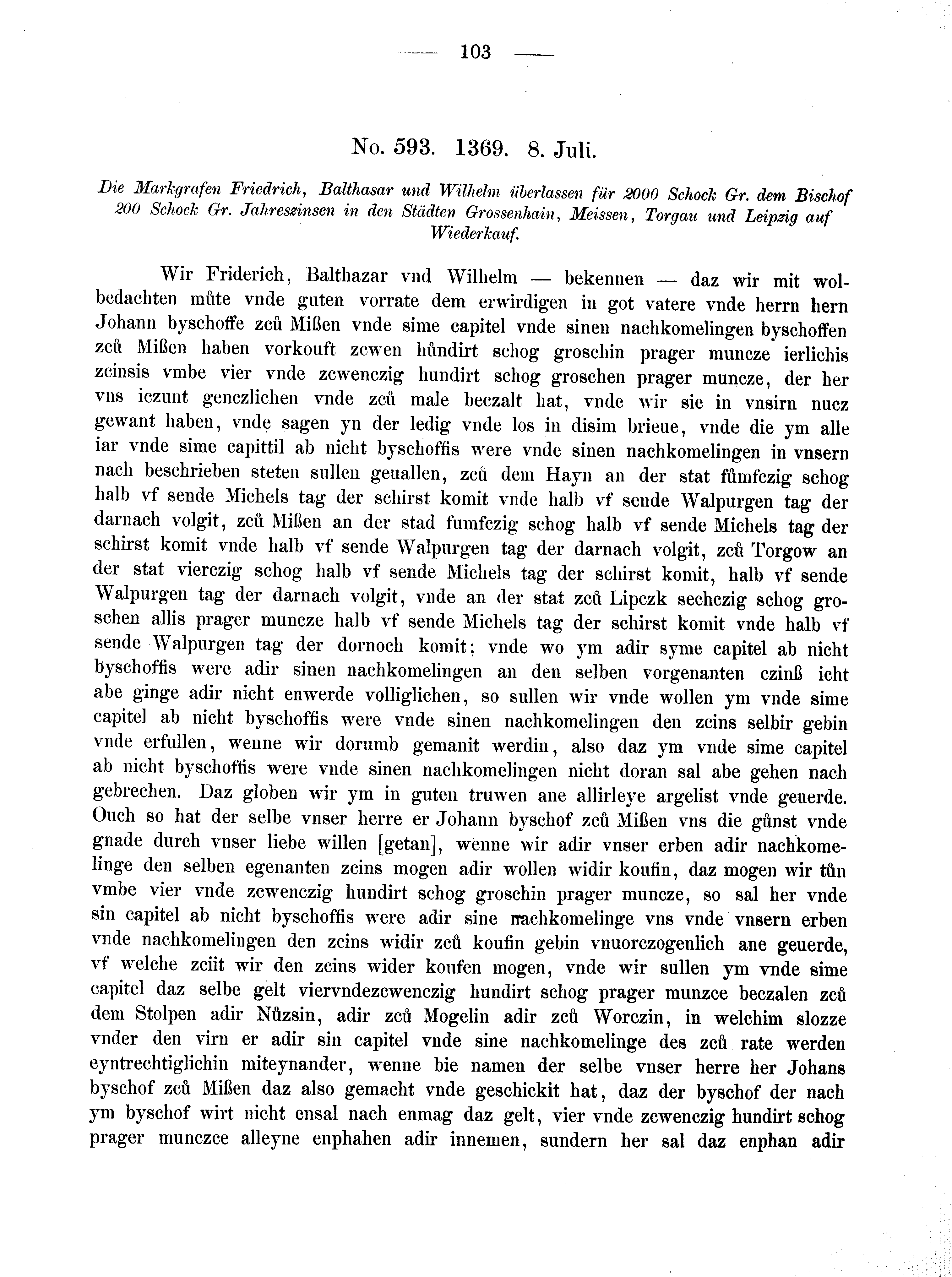Historische Urkunde Seite 103 aus Band cds2_02