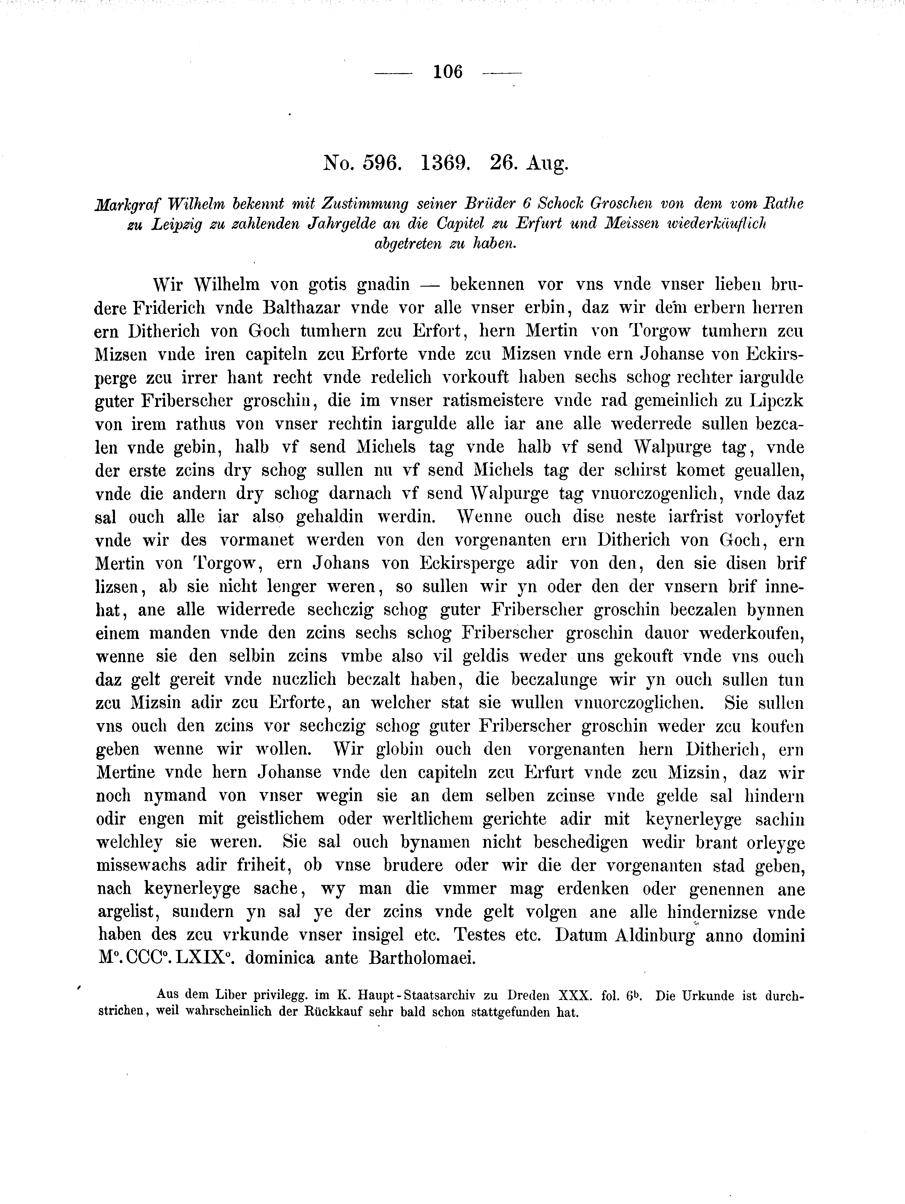 Historische Urkunde Seite 106 aus Band cds2_02