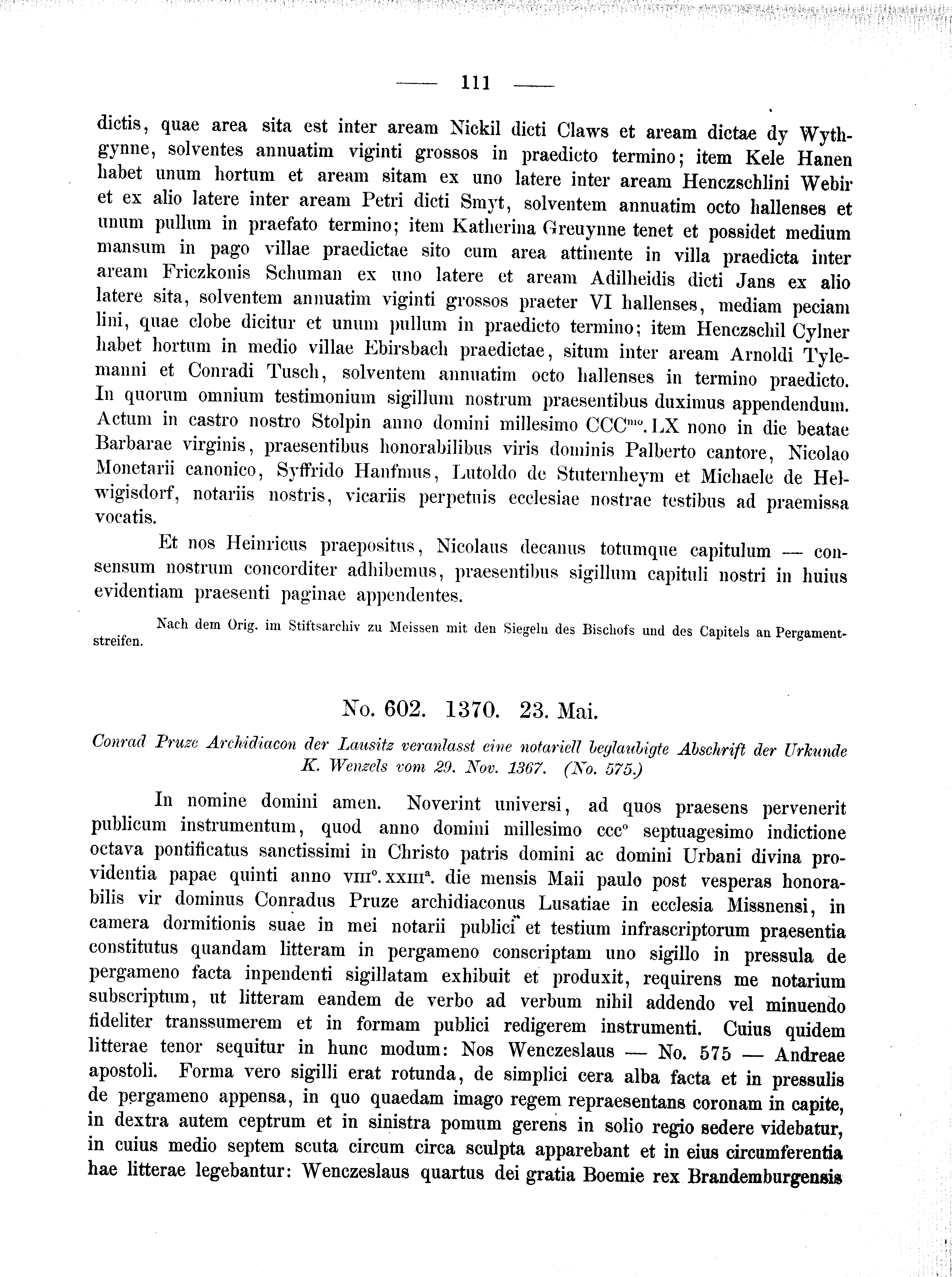 Historische Urkunde Seite 111 aus Band cds2_02