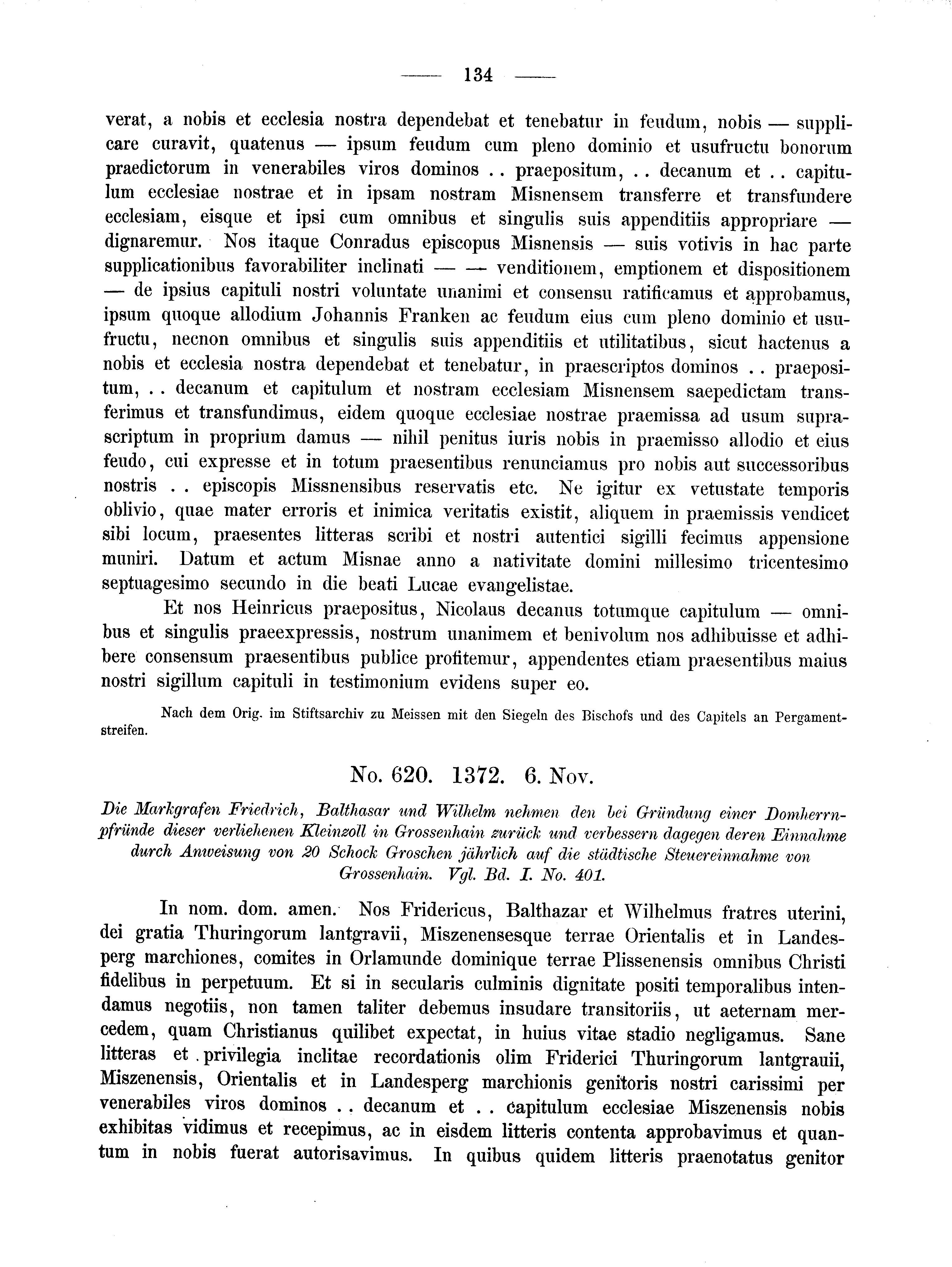 Historische Urkunde Seite 134 aus Band cds2_02