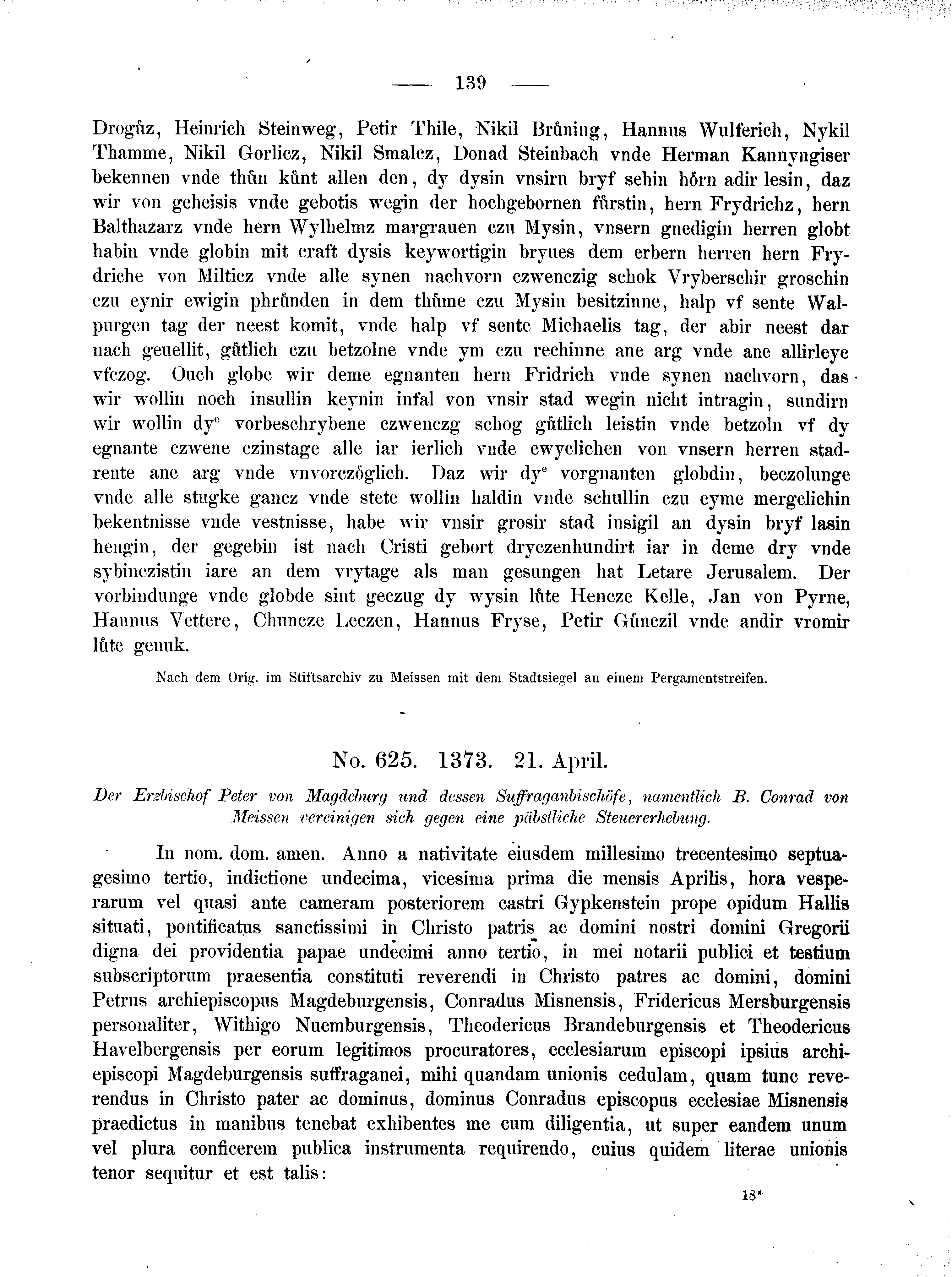 Historische Urkunde Seite 139 aus Band cds2_02