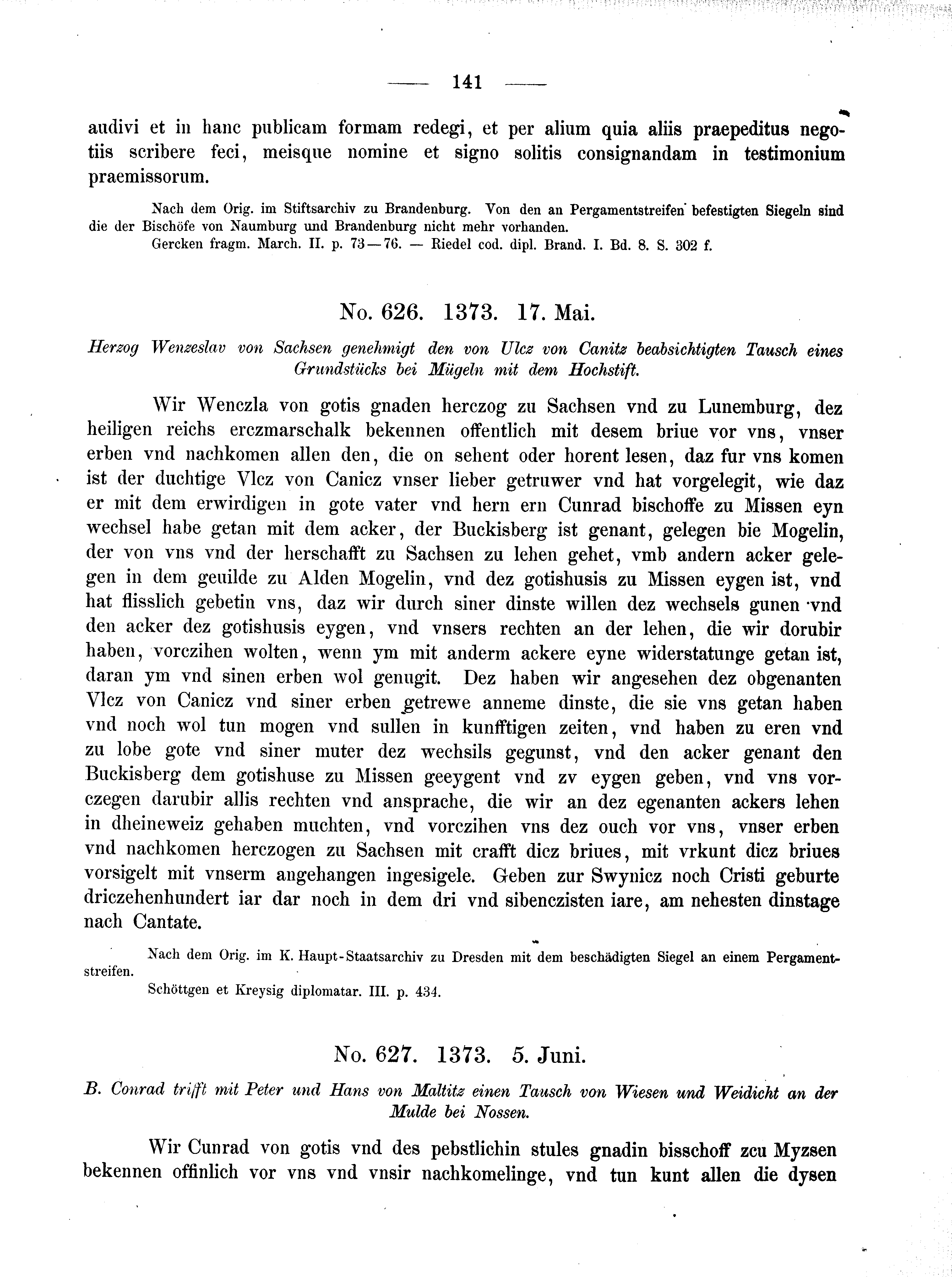 Historische Urkunde Seite 141 aus Band cds2_02