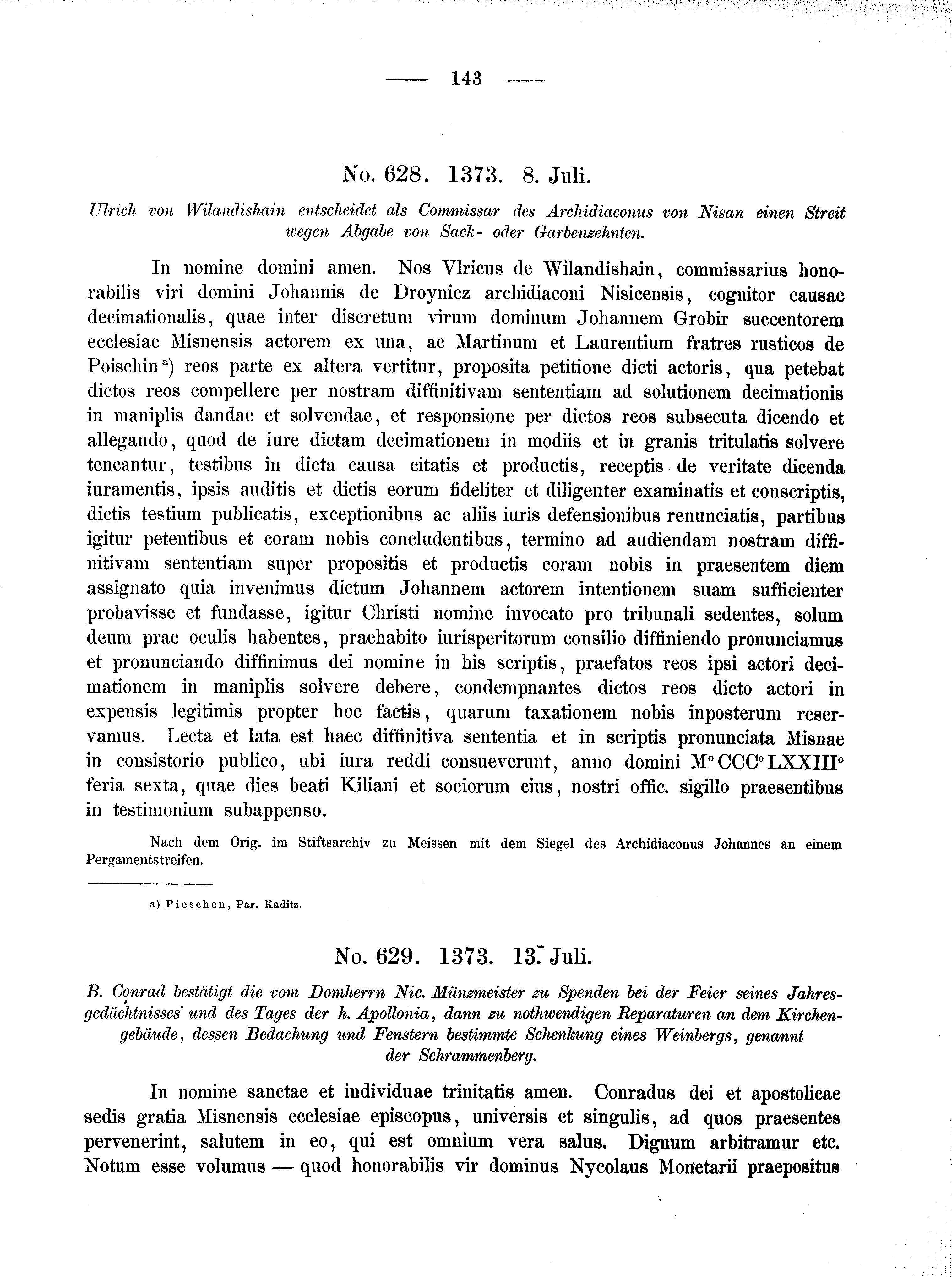 Historische Urkunde Seite 143 aus Band cds2_02