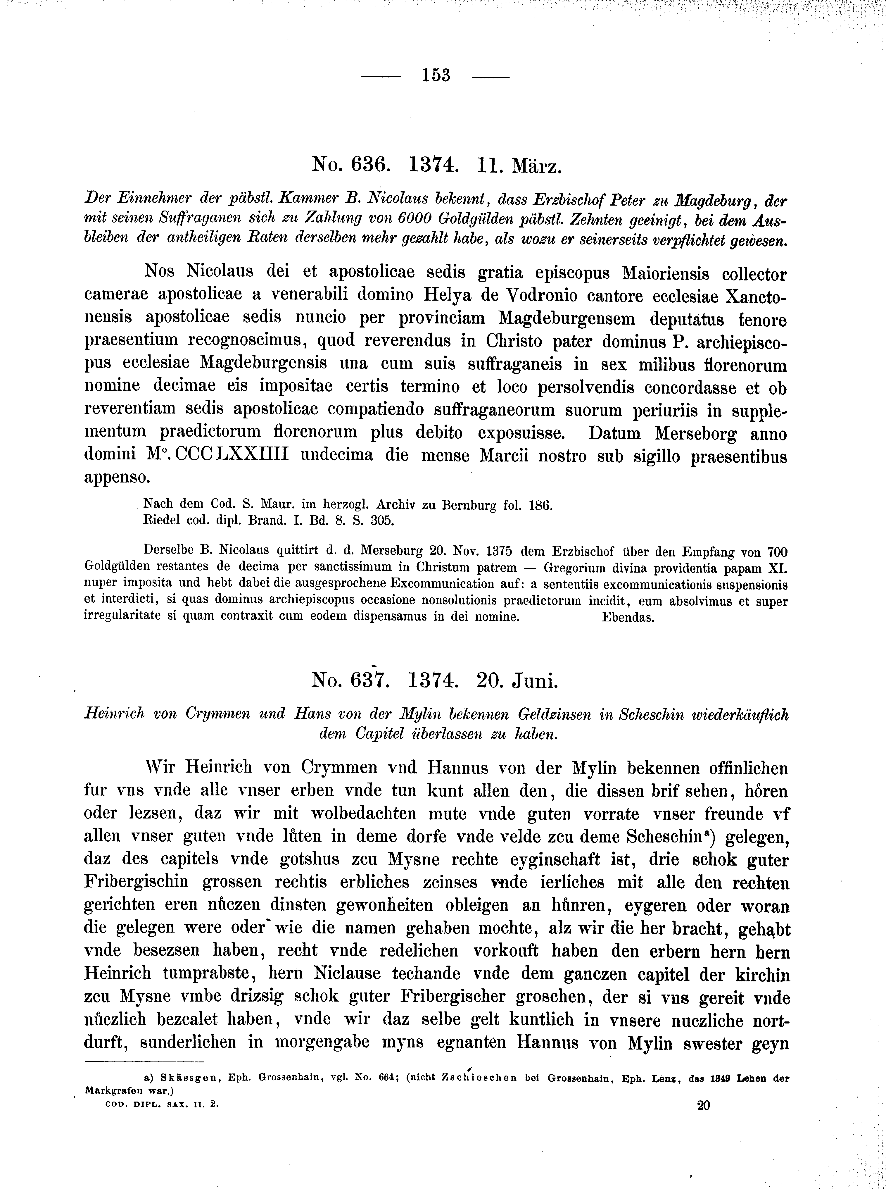 Historische Urkunde Seite 153 aus Band cds2_02