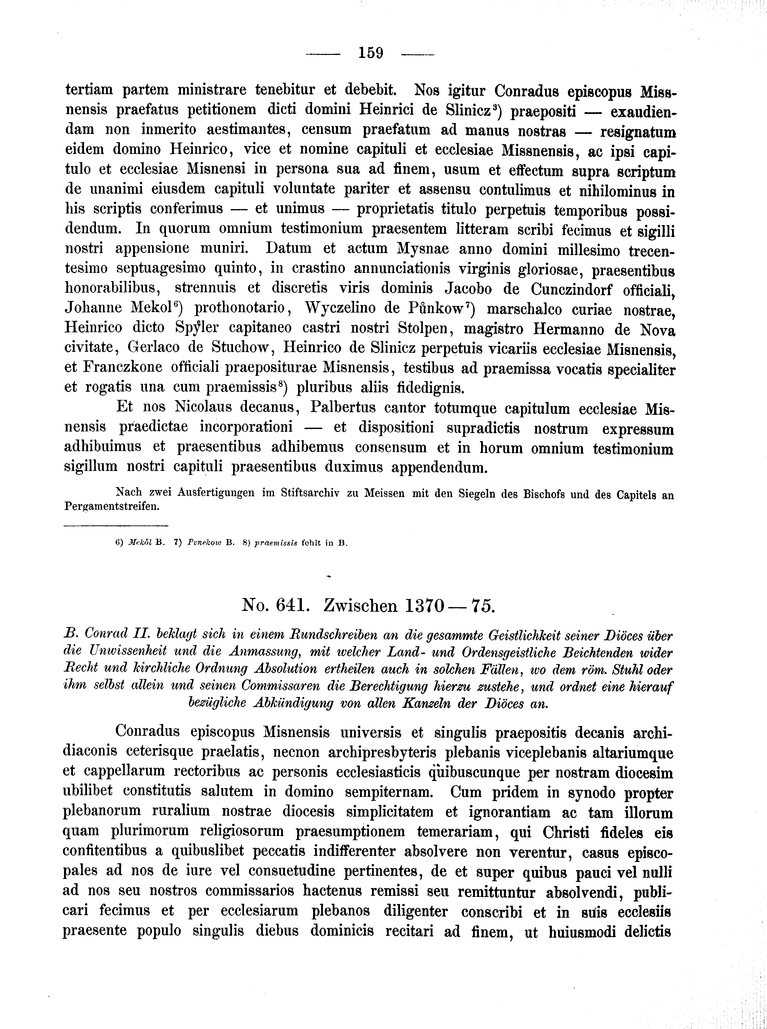 Historische Urkunde Seite 159 aus Band cds2_02