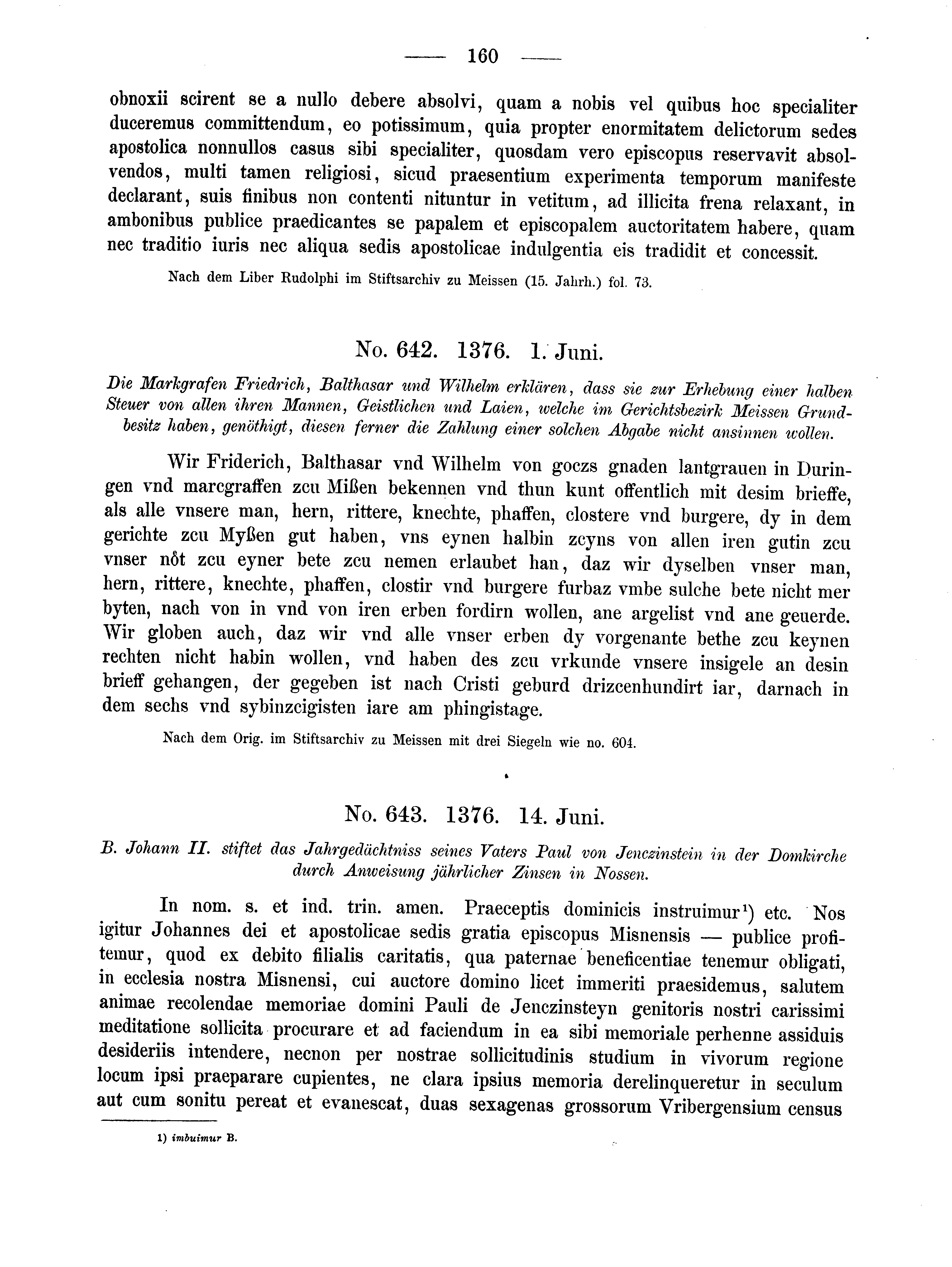 Historische Urkunde Seite 160 aus Band cds2_02