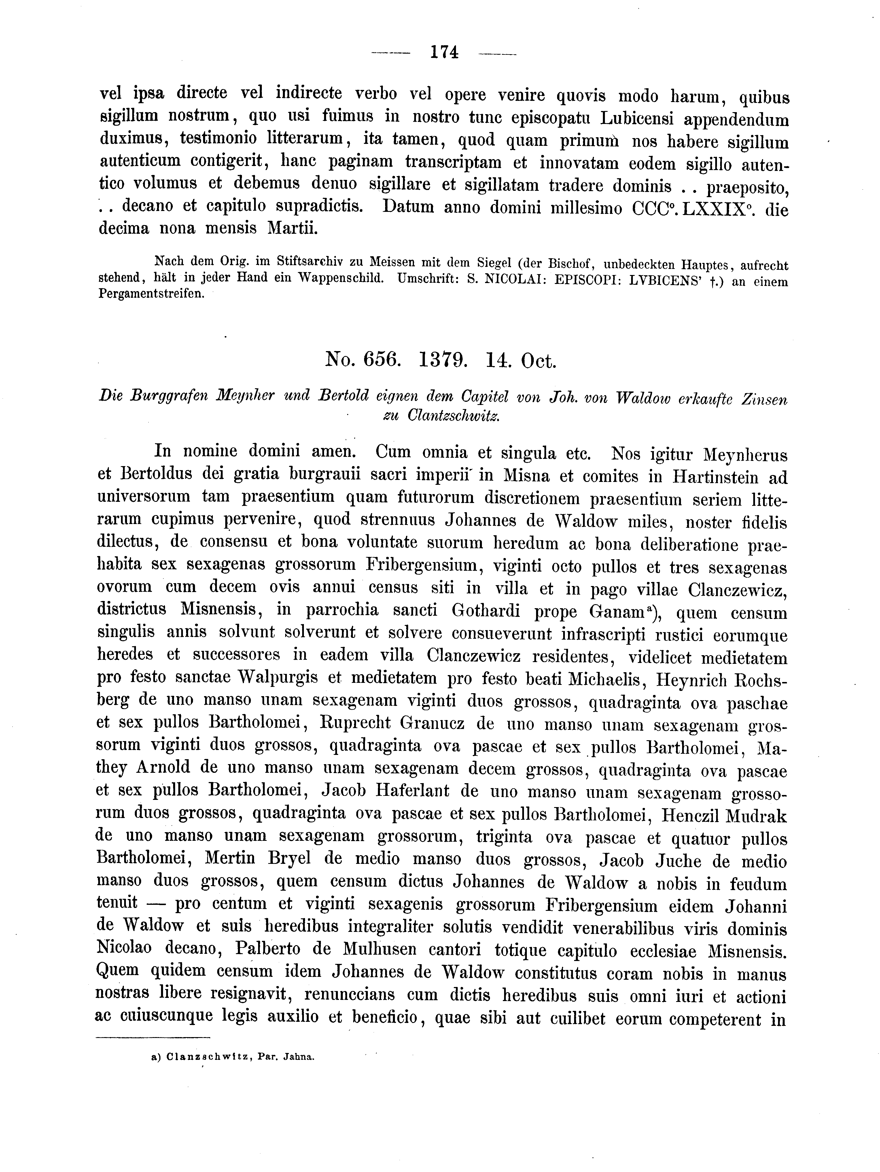 Historische Urkunde Seite 174 aus Band cds2_02